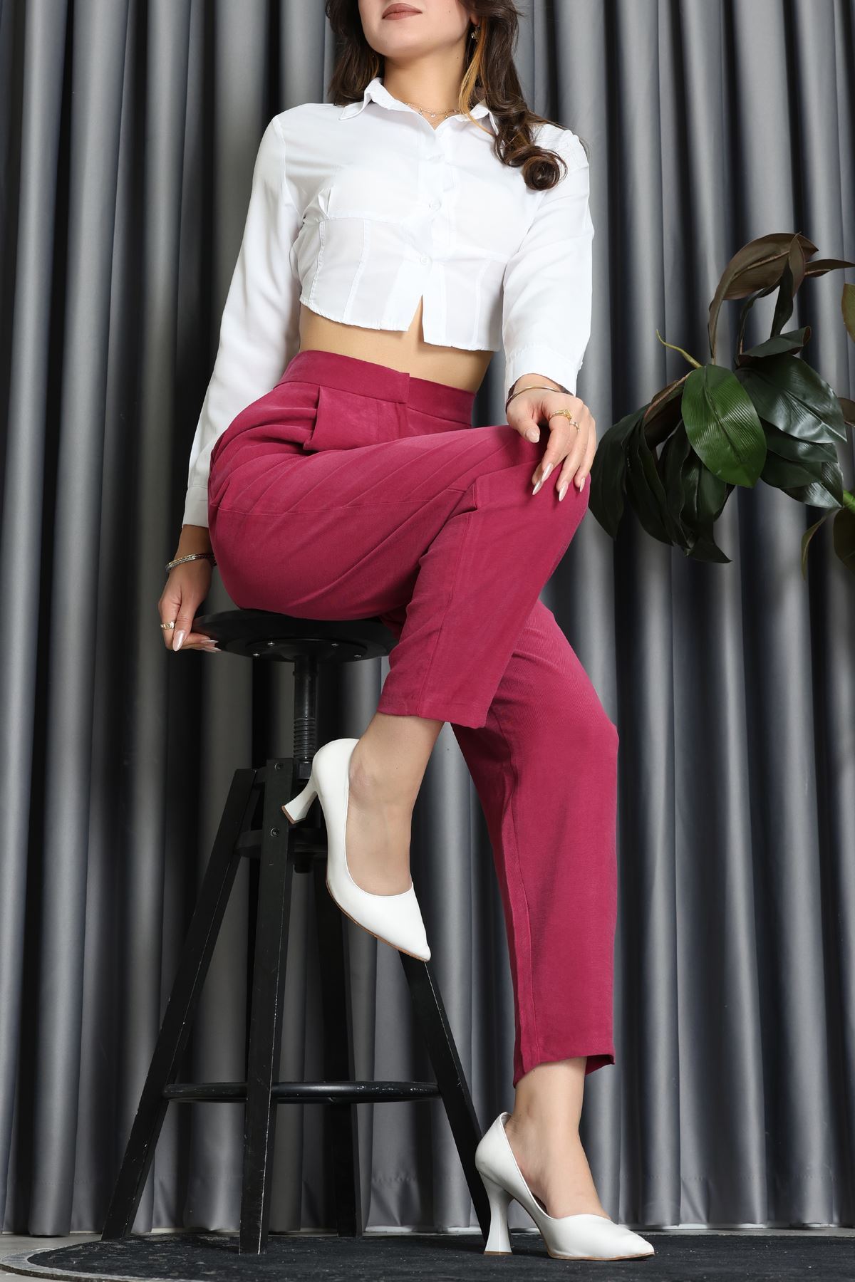 Havuç Paça Pantolon Fuşya - 31414.444.