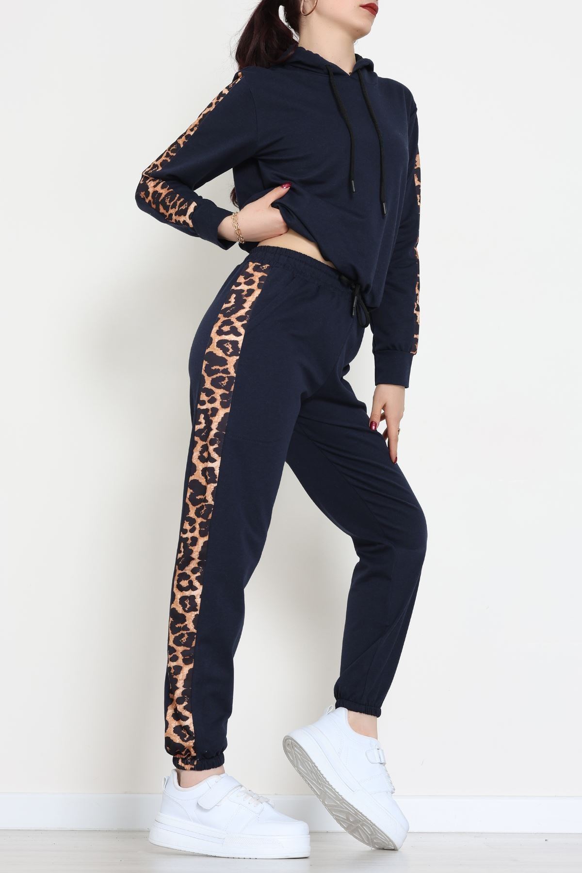 Leopar Garnili Eşofman Takım Lacivert - 20112.1857.