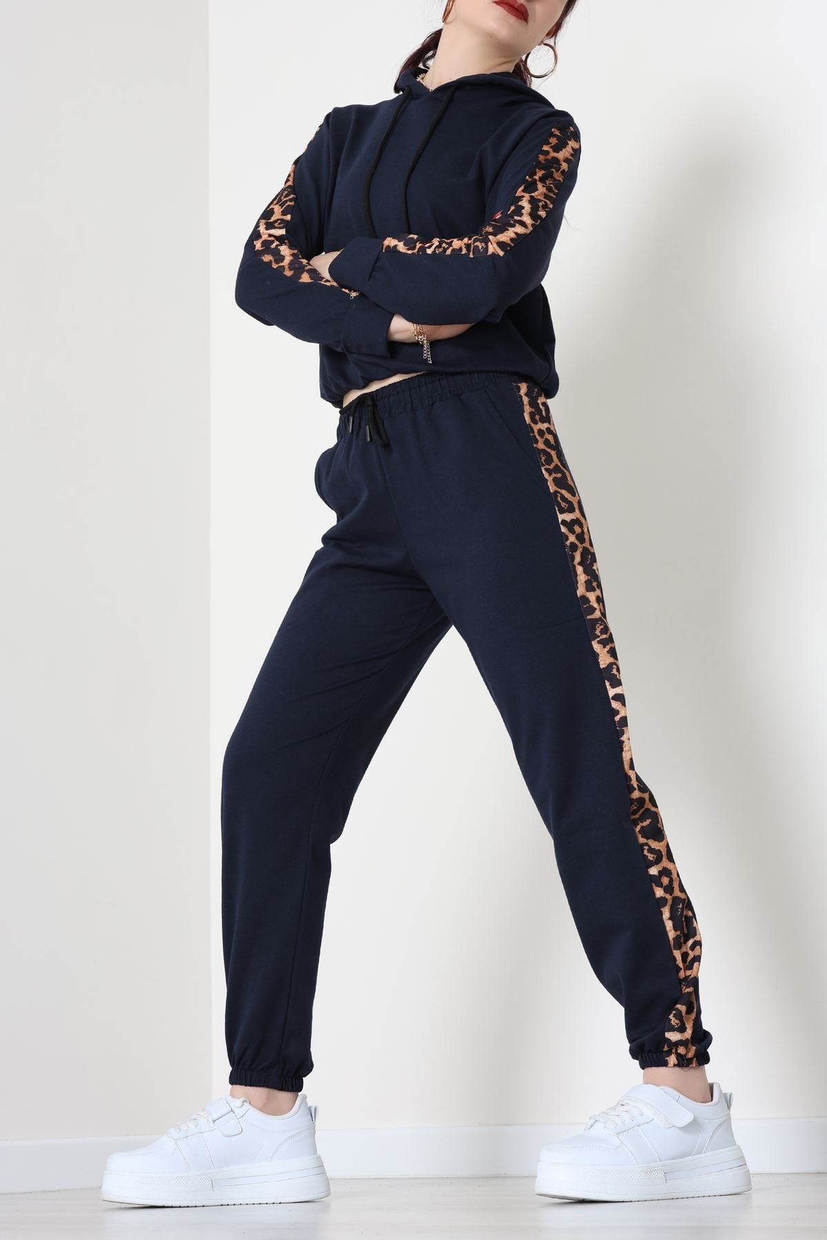 Leopar Garnili Eşofman Takım Lacivert - 20112.1857.