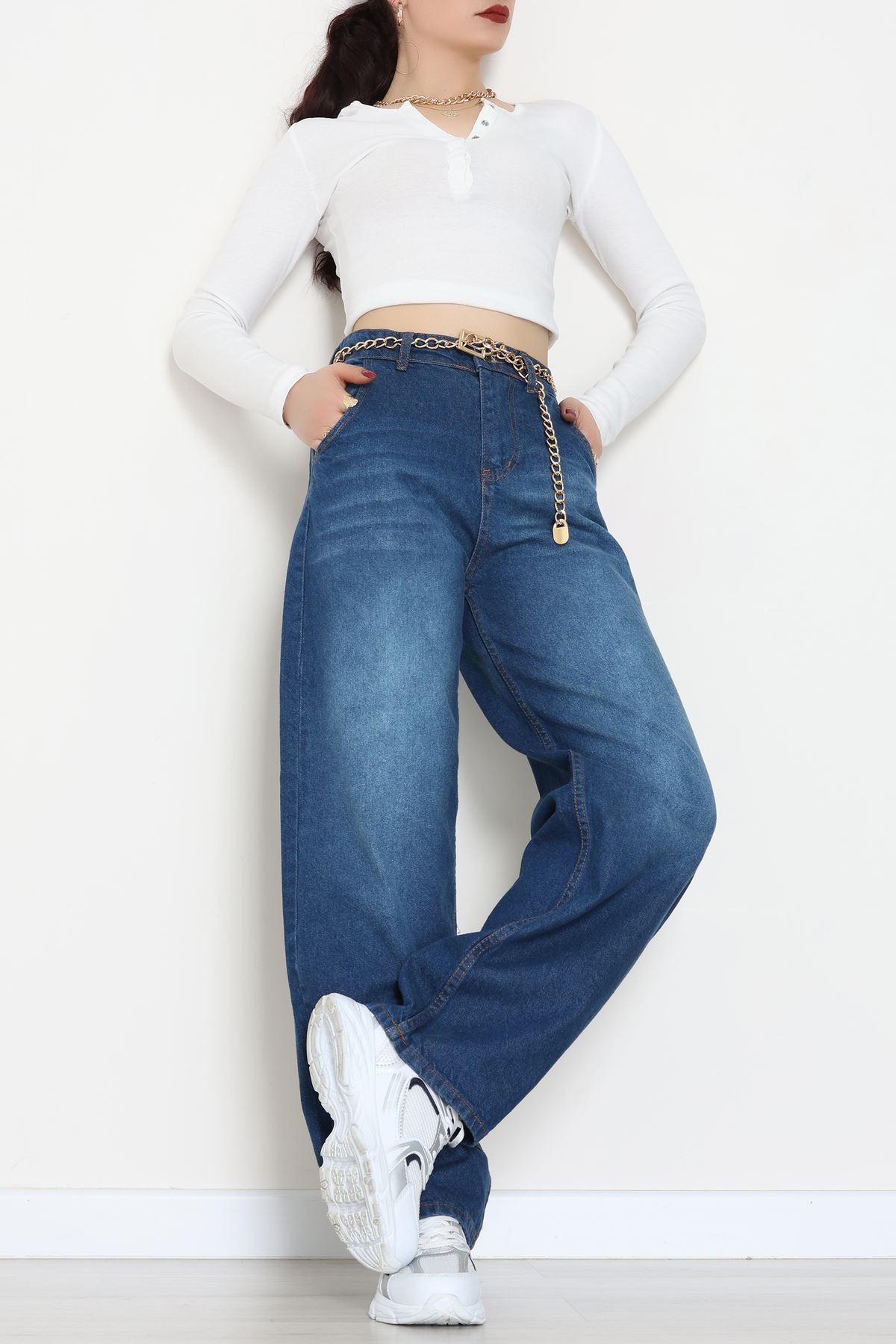 Baggy Kot Pantolon Mavi1 - 31586.1566.