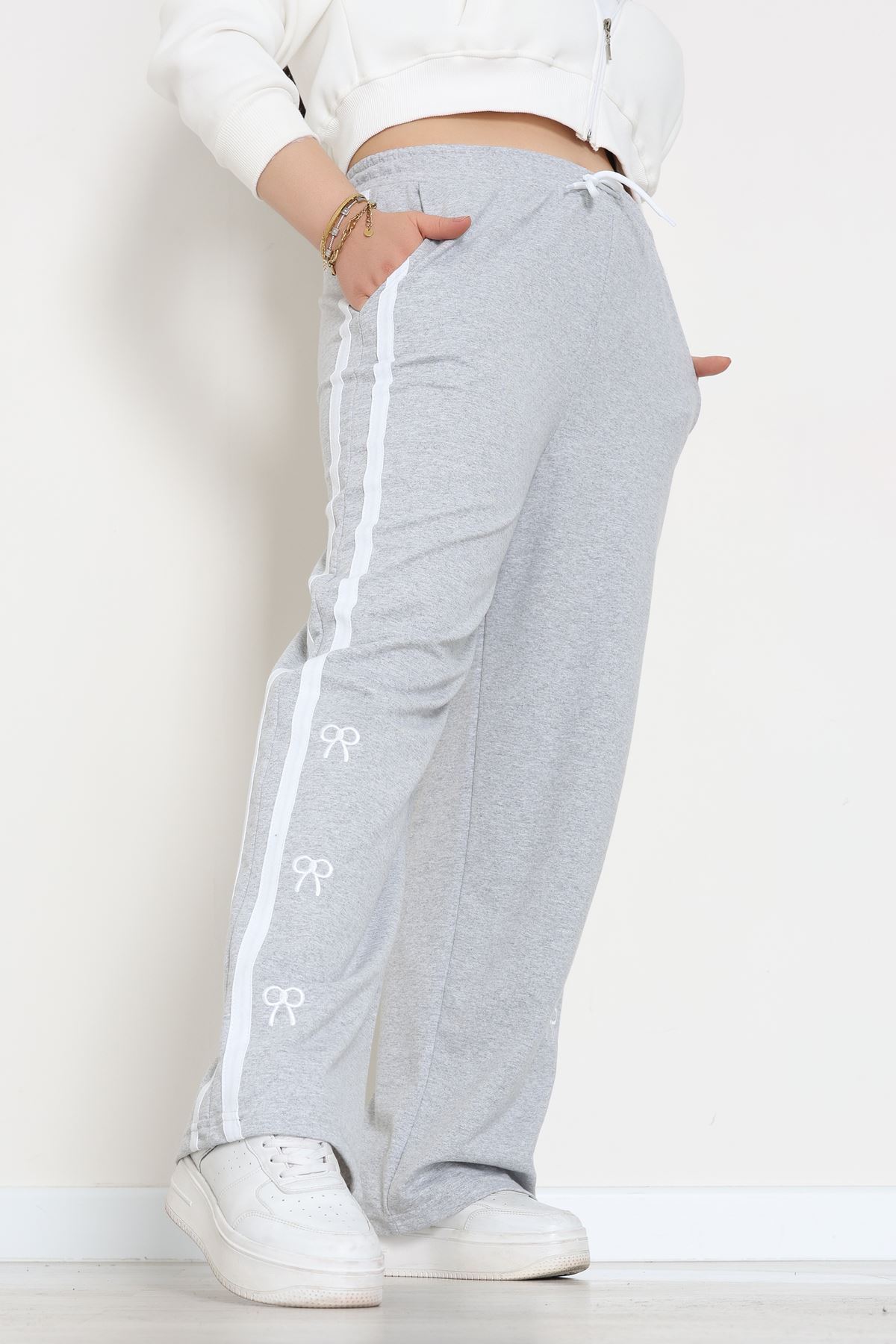 2 İplik Büyük Beden Eşofman Altı Gri - 52178.1005.