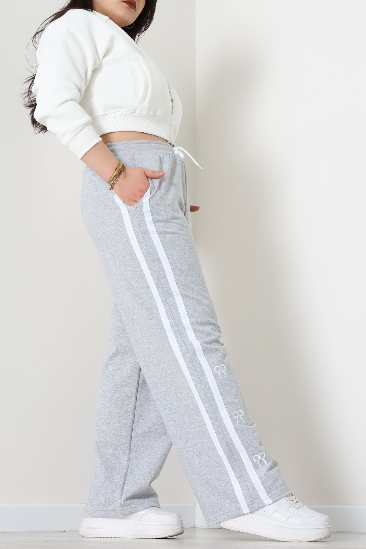 2 İplik Büyük Beden Eşofman Altı Gri - 52178.1005.