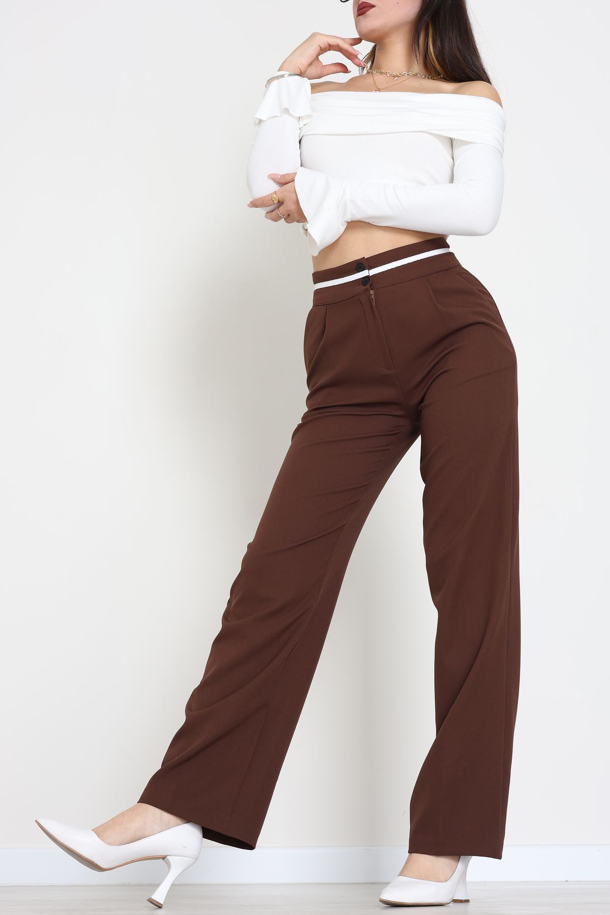 Ekstraforlu Palazzo Pantolon Kahve1 - 50054.1920.