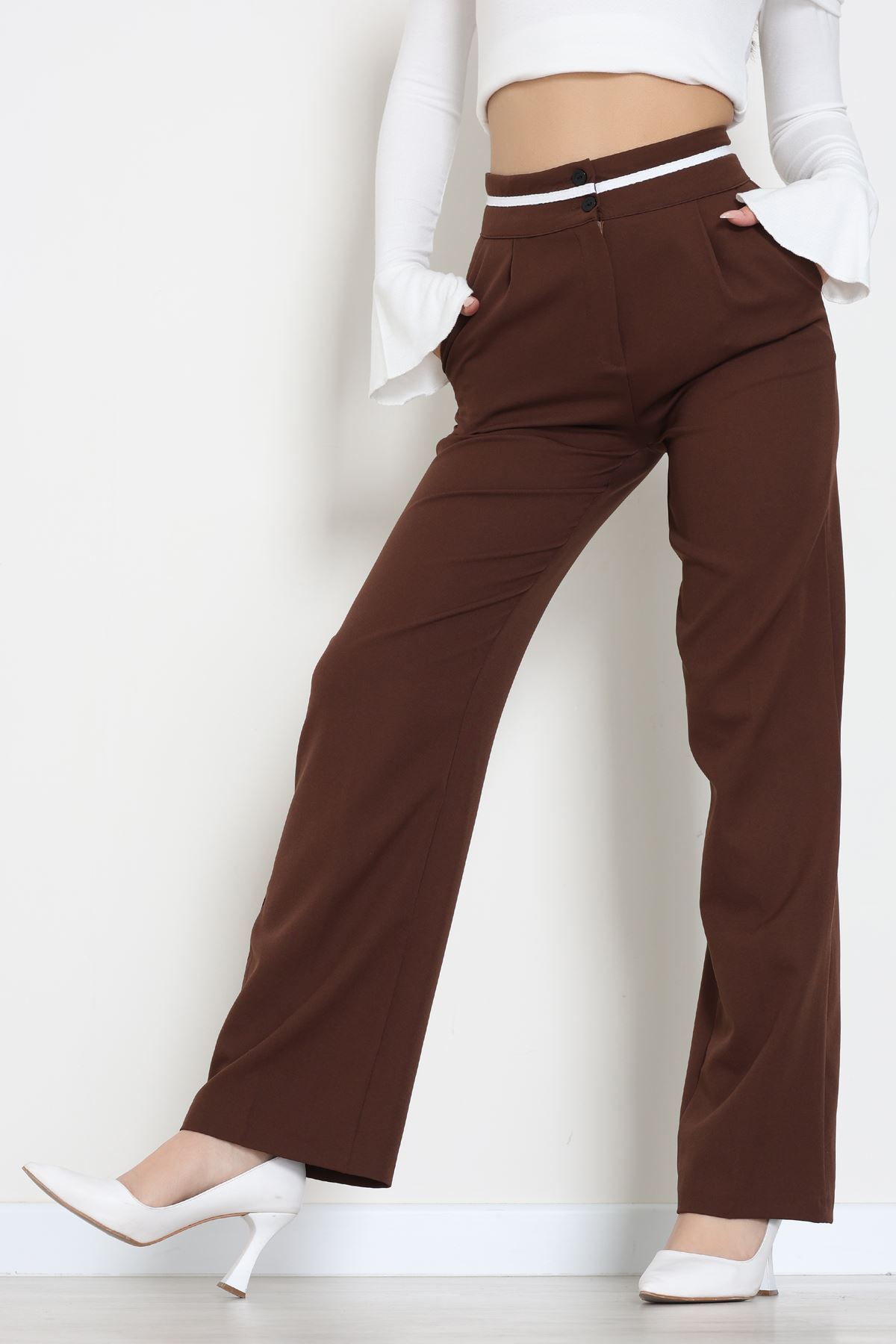 Ekstraforlu Palazzo Pantolon Kahve1 - 50054.1920.