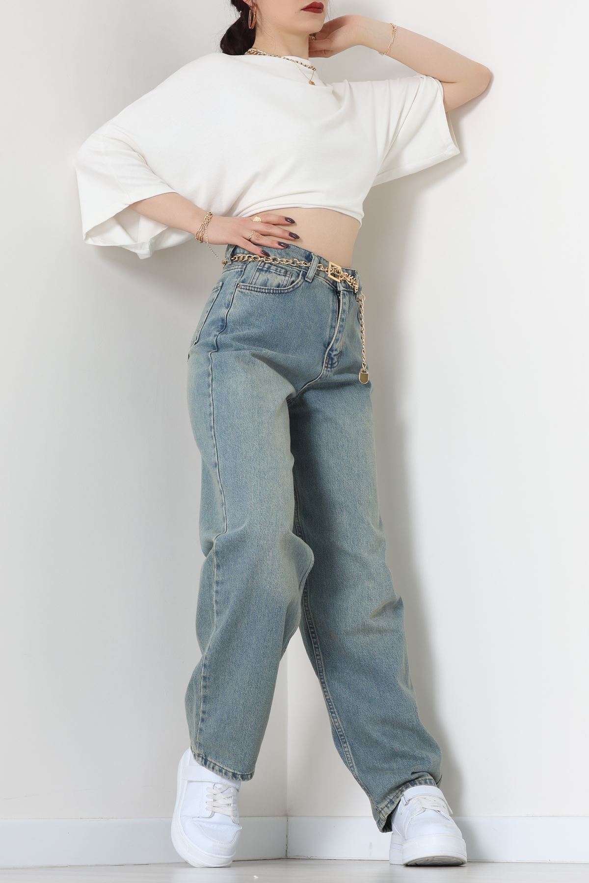 Baggy Kot Pantolon Tintaçıkmavi - 31536.2088.