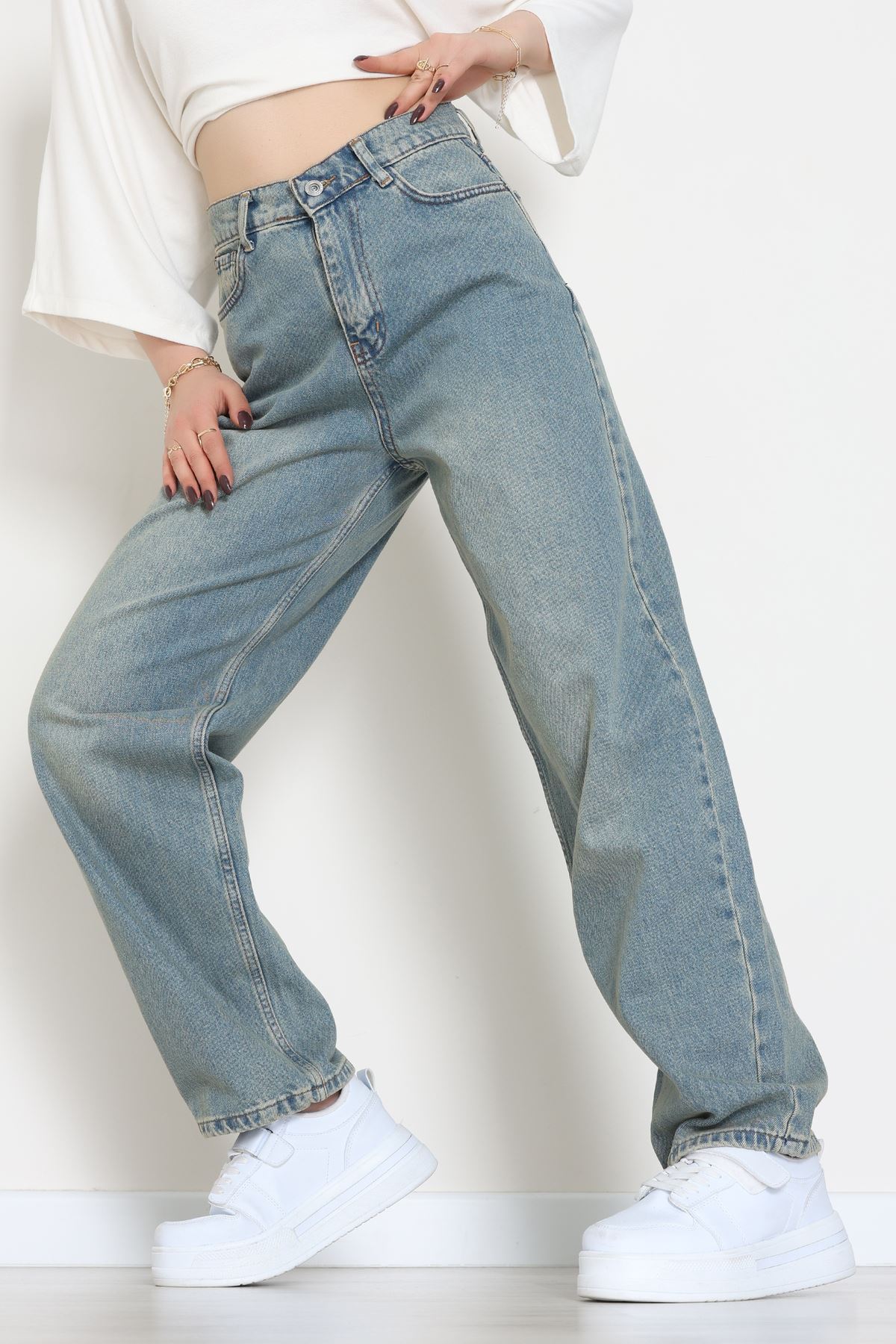 Baggy Kot Pantolon Tintaçıkmavi - 31536.2088.