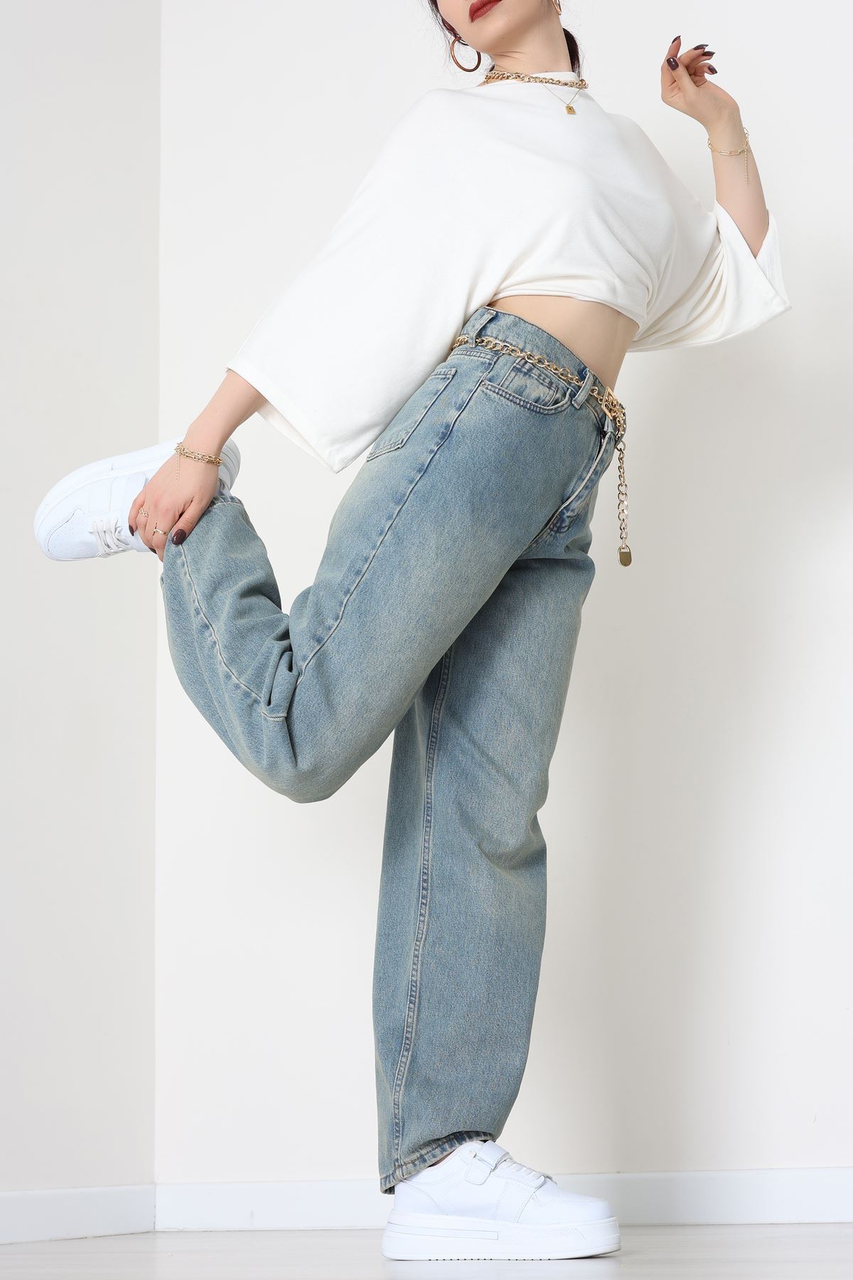 Baggy Kot Pantolon Tintaçıkmavi - 31536.2088.