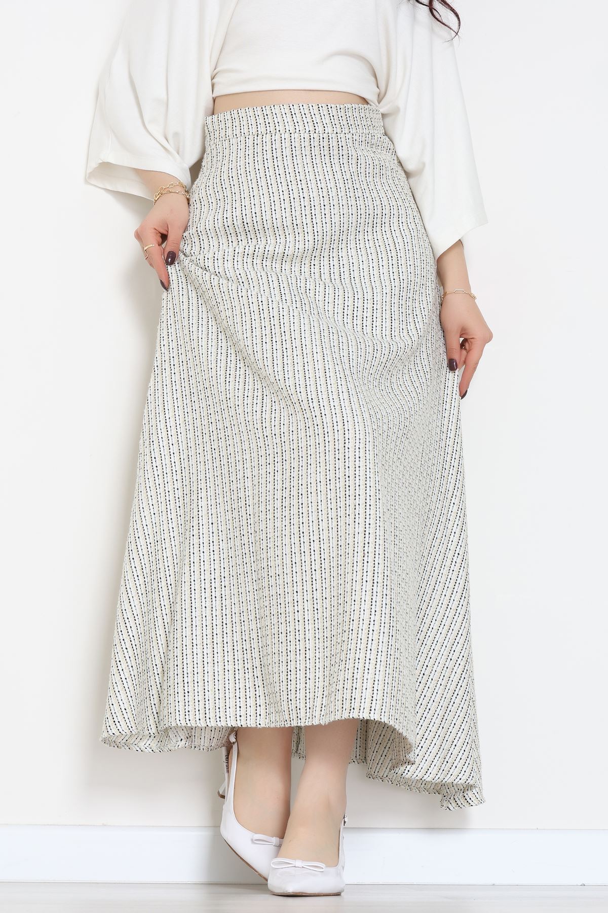 Çizgili Çan Etek Siyah - 60627.2126.