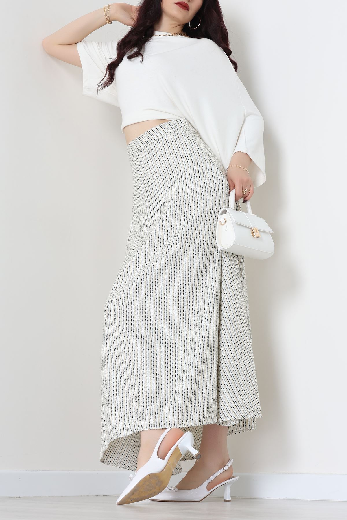 Çizgili Çan Etek Siyah - 60627.2126.