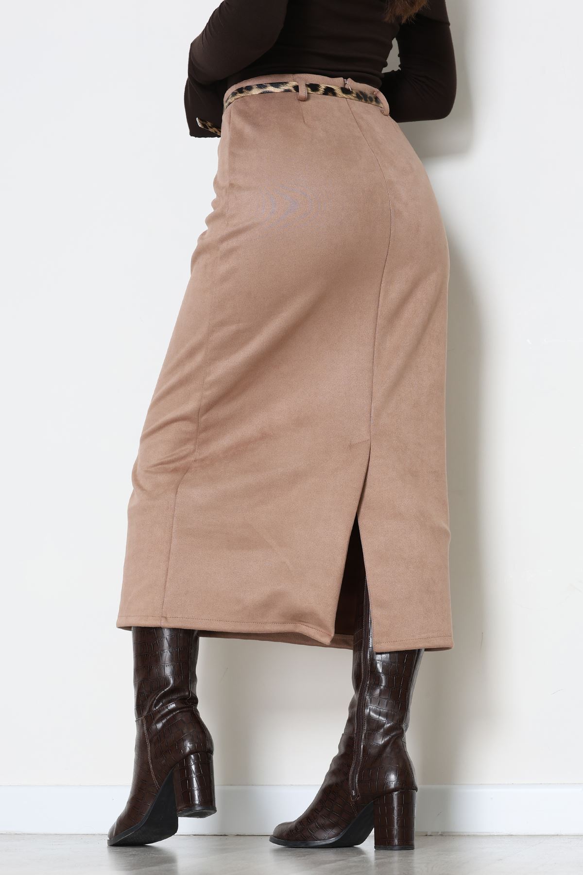 Kemerli Süet Etek Açıkvizon - 60653.2126.