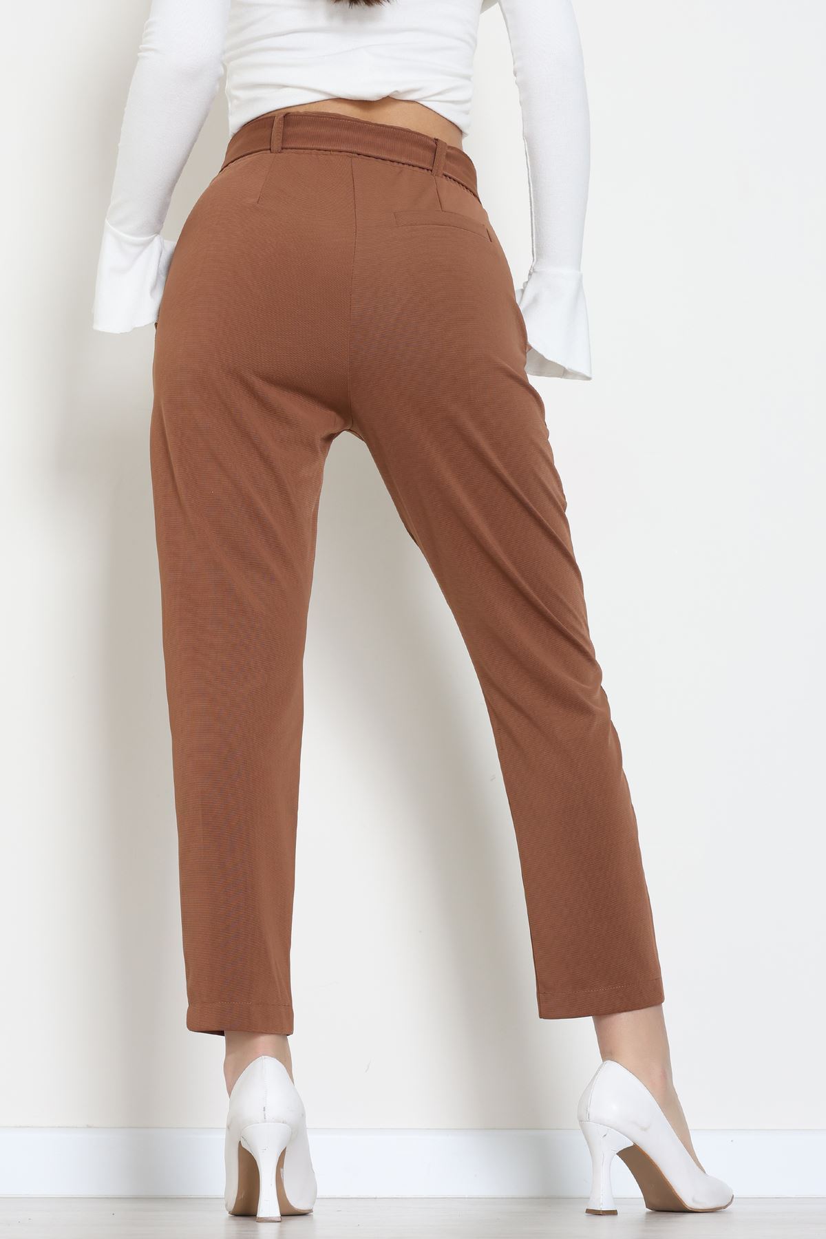 Ottoman Kuşaklı Pantolon Açıkkahve - 1824.2126.