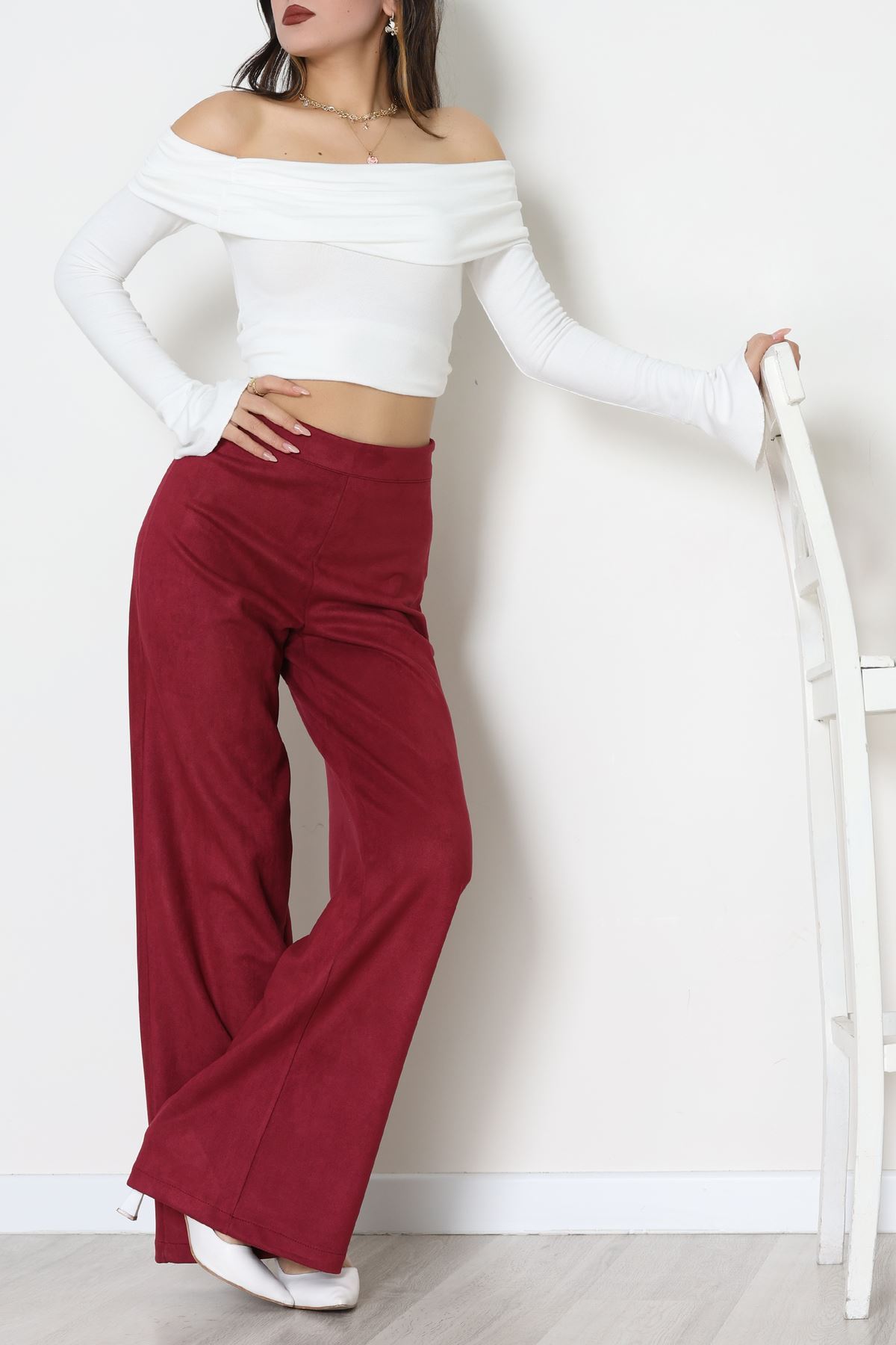 Süet Pantolon Mürdüm - 1808.2126.