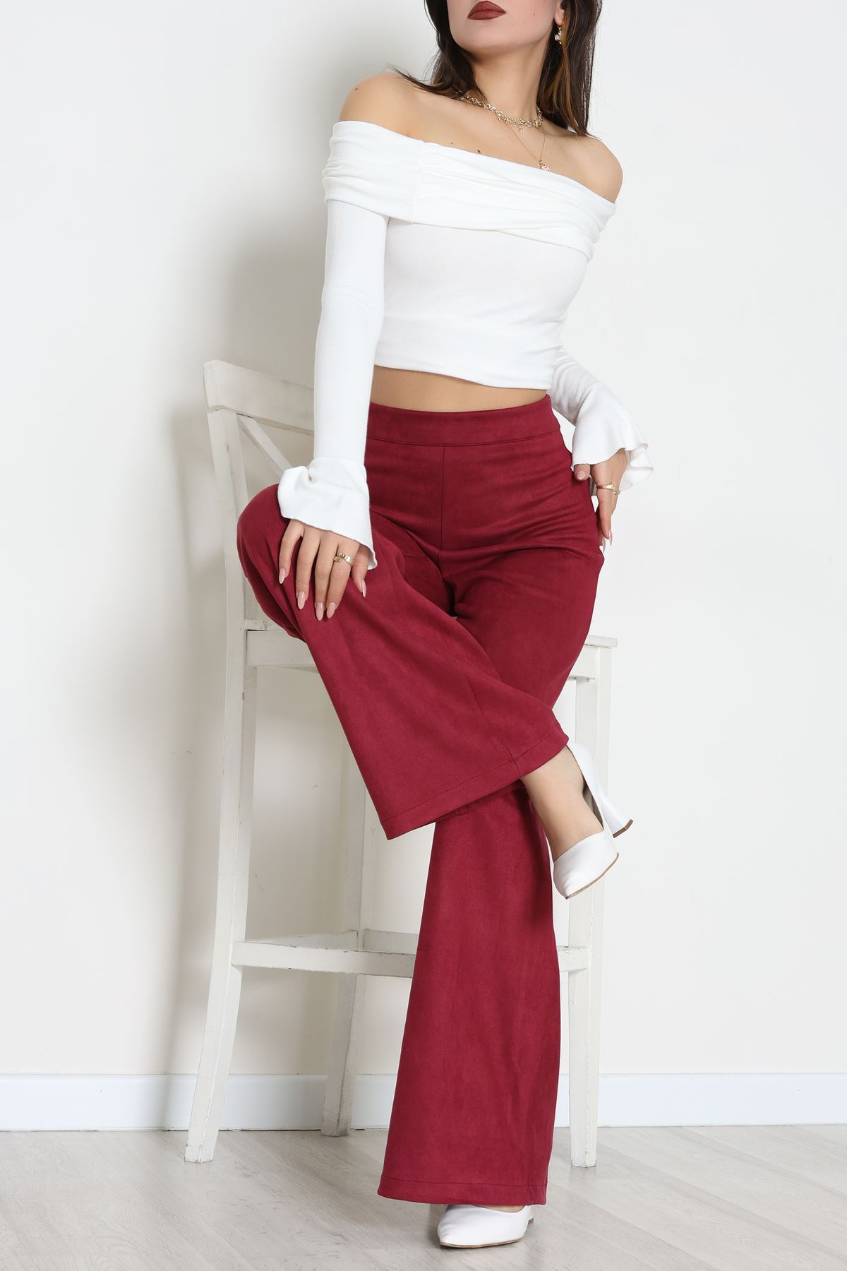 Süet Pantolon Mürdüm - 1808.2126.