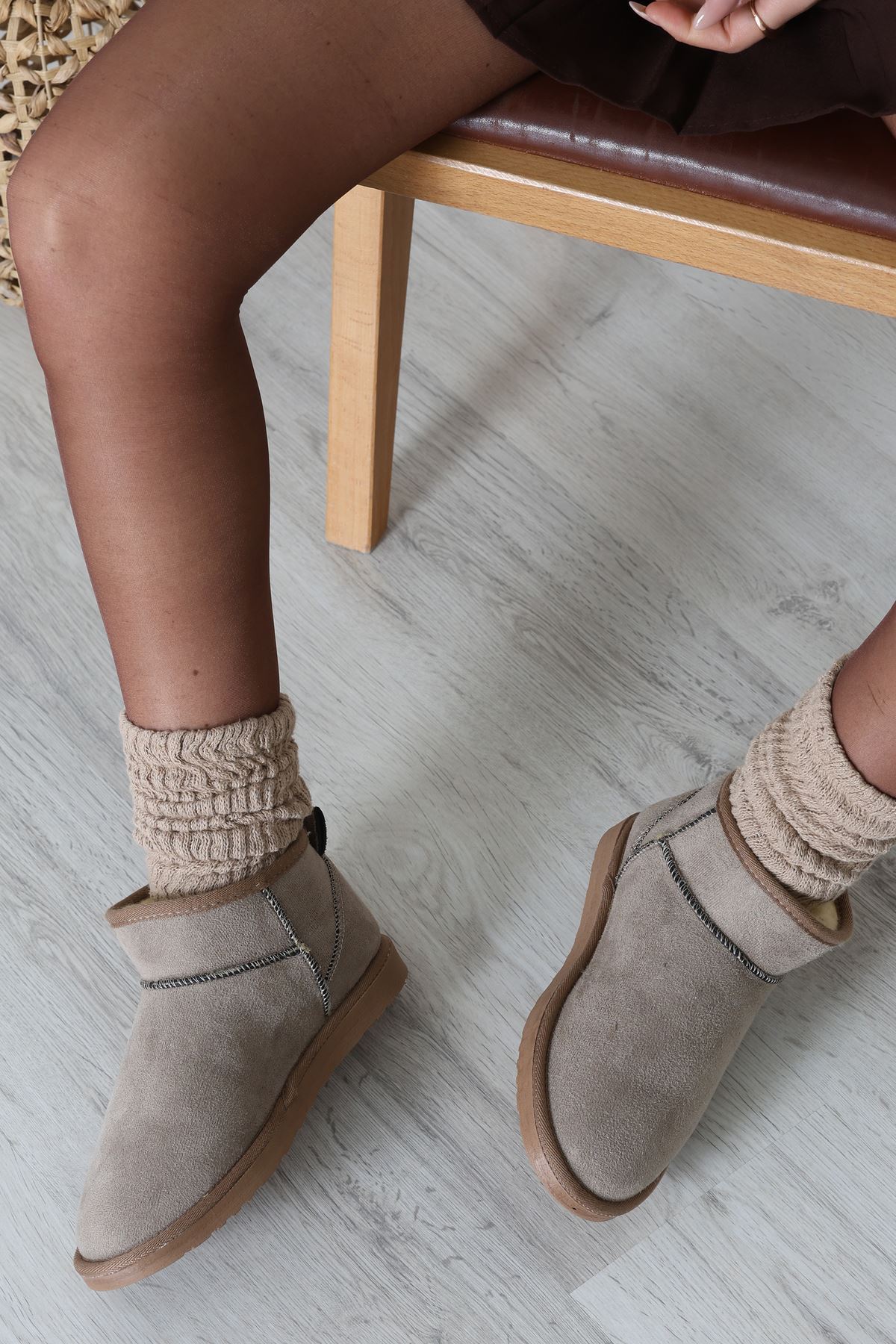 Mini Boy Süet Bot Vizon - 31435.1932.