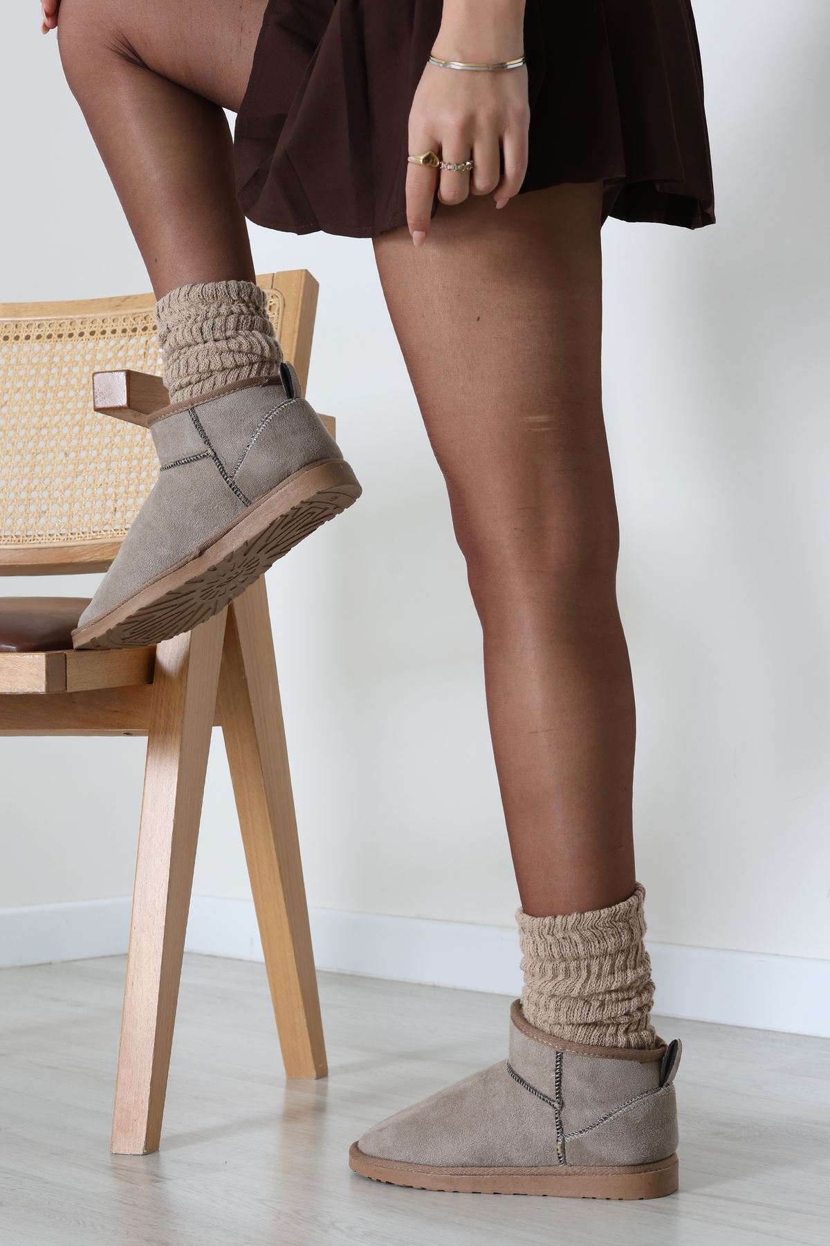 Mini Boy Süet Bot Vizon - 31435.1932.