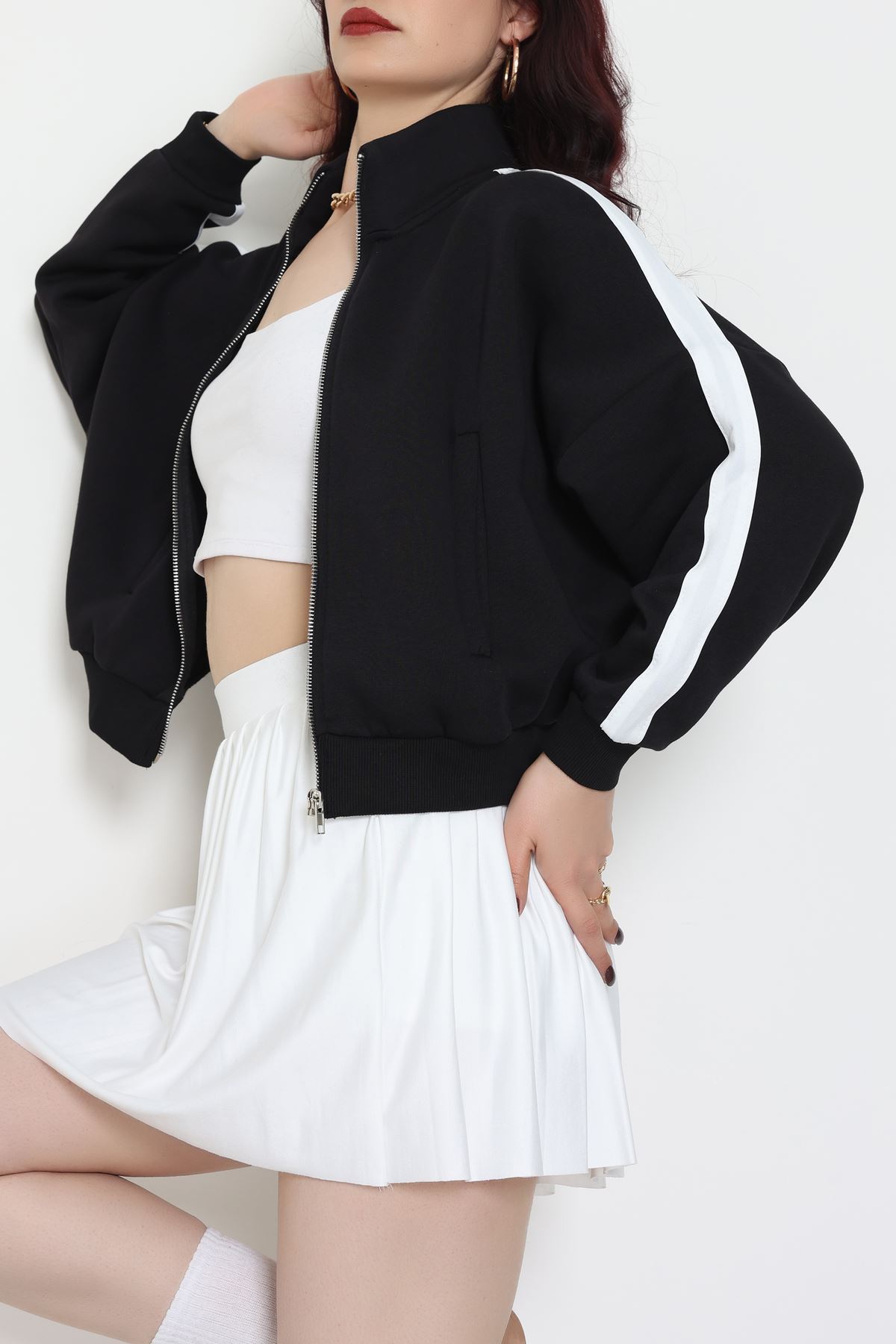 3 İp Şardonlu Sweatshırt Siyah - 21954.200.