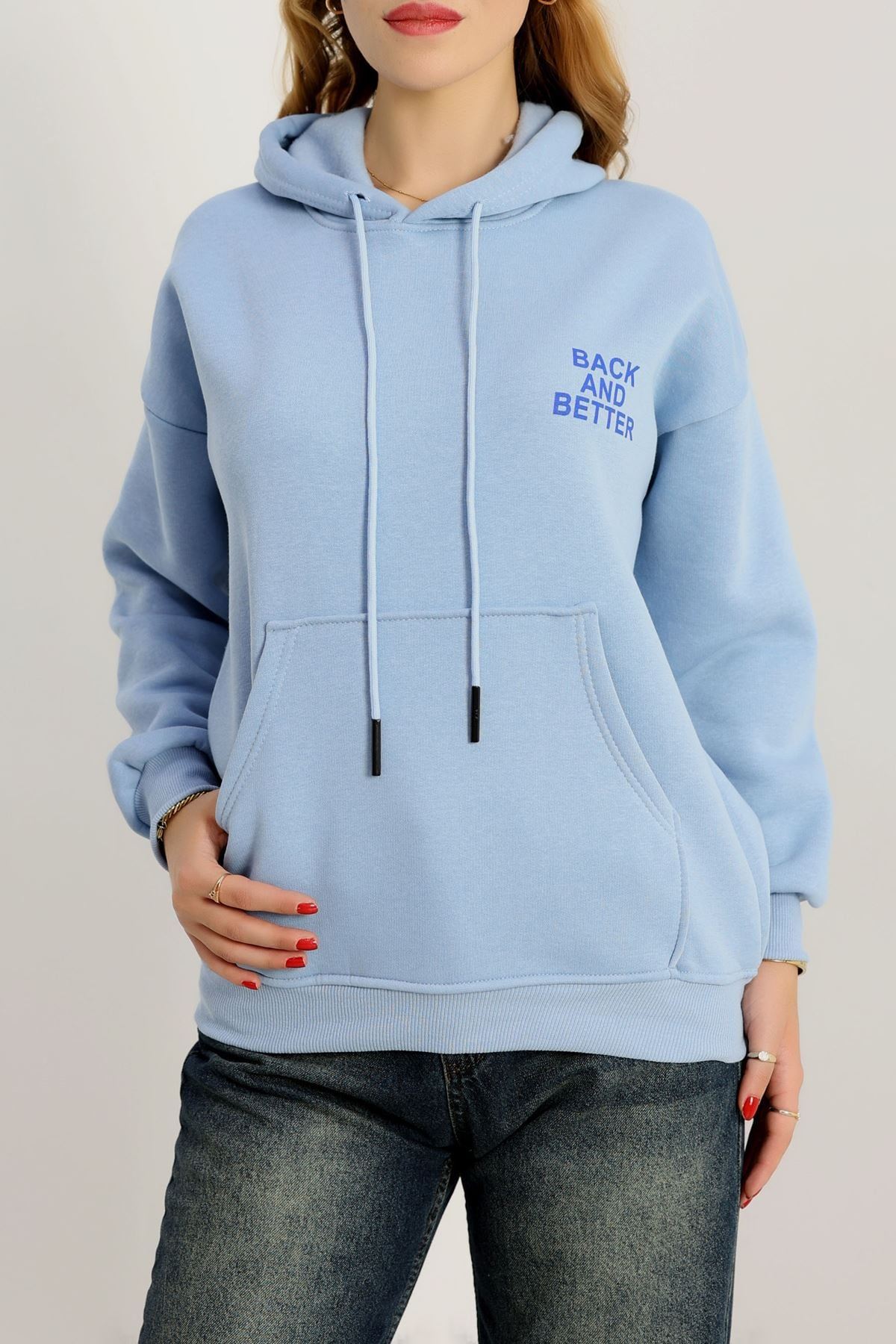 3 İplik Kanguru Cepli Kapşonlu Sweat Bebemavisaks - 42257.1878.