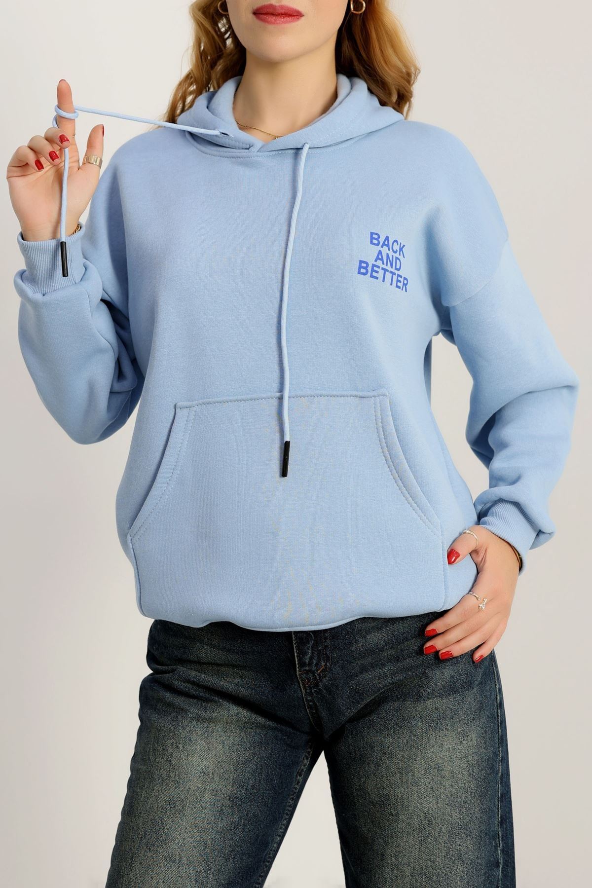 3 İplik Kanguru Cepli Kapşonlu Sweat Bebemavisaks - 42257.1878.