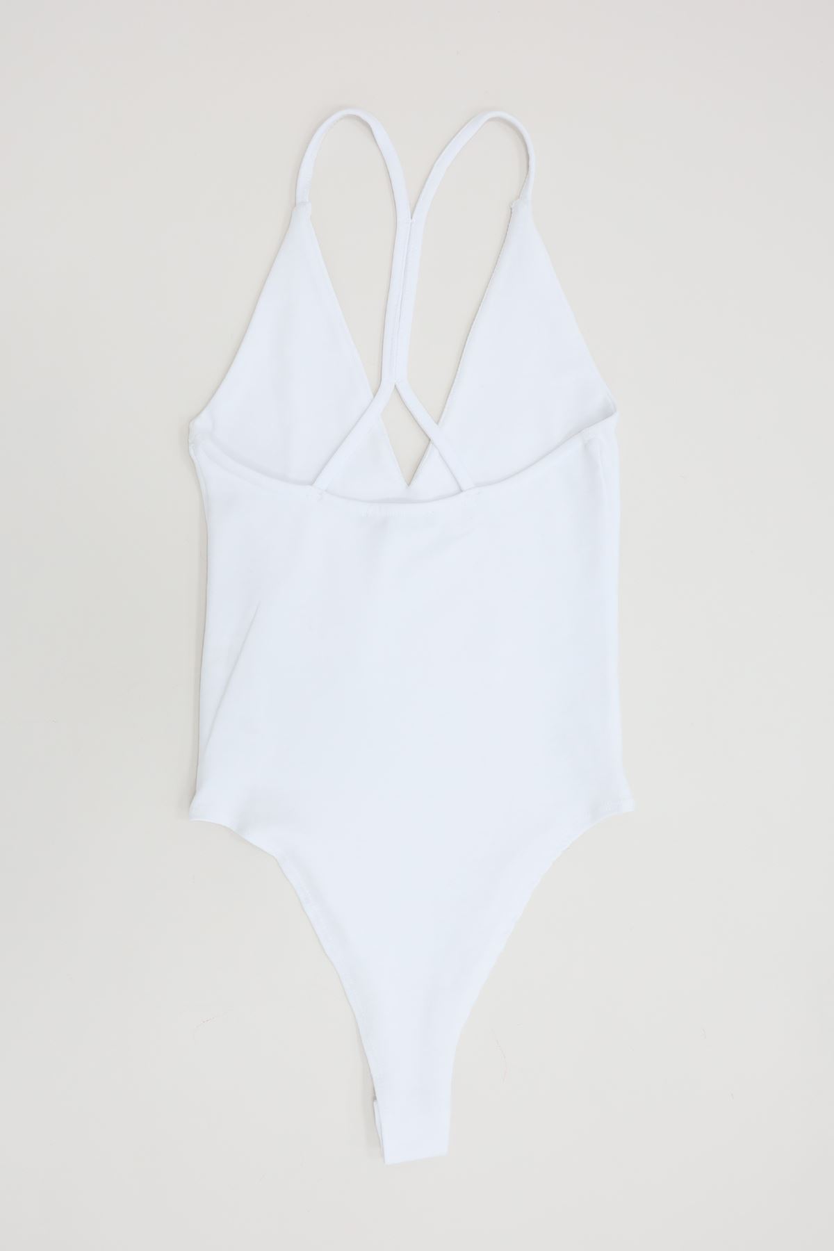 Sırtı Çapraz Askılı Bodysuit Beyaz - 71725.444.