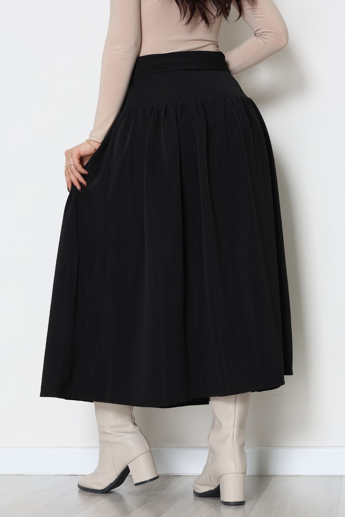 Kuşaklı Etek Siyah - 6999.2126.