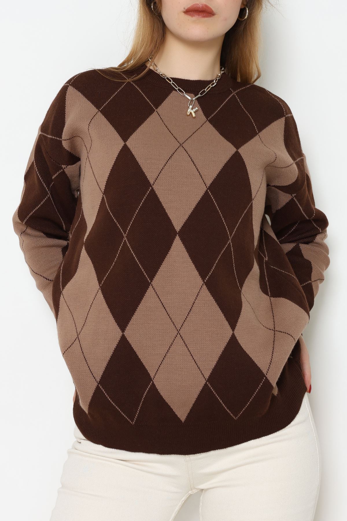 Etnik Desen Triko Kahvemocha - 3027.1577.