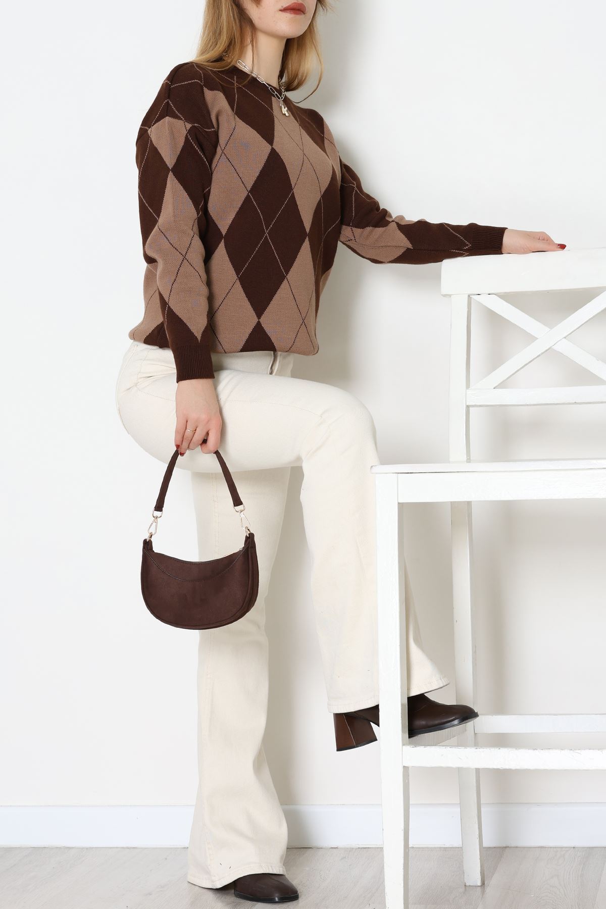 Etnik Desen Triko Kahvemocha - 3027.1577.