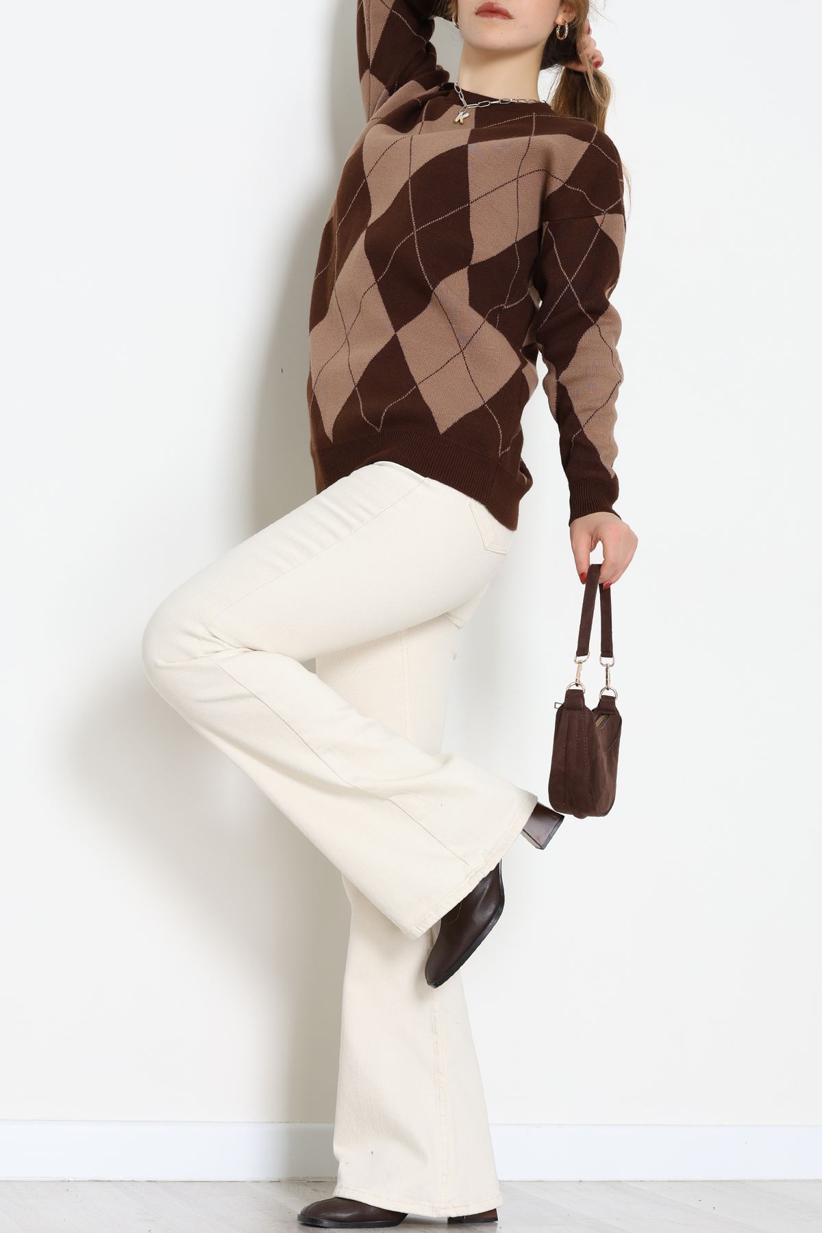 Etnik Desen Triko Kahvemocha - 3027.1577.