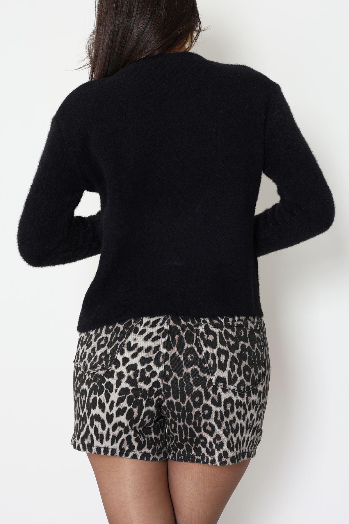 Yumuşak Dokulu Hırka Siyah - 70884.1765.