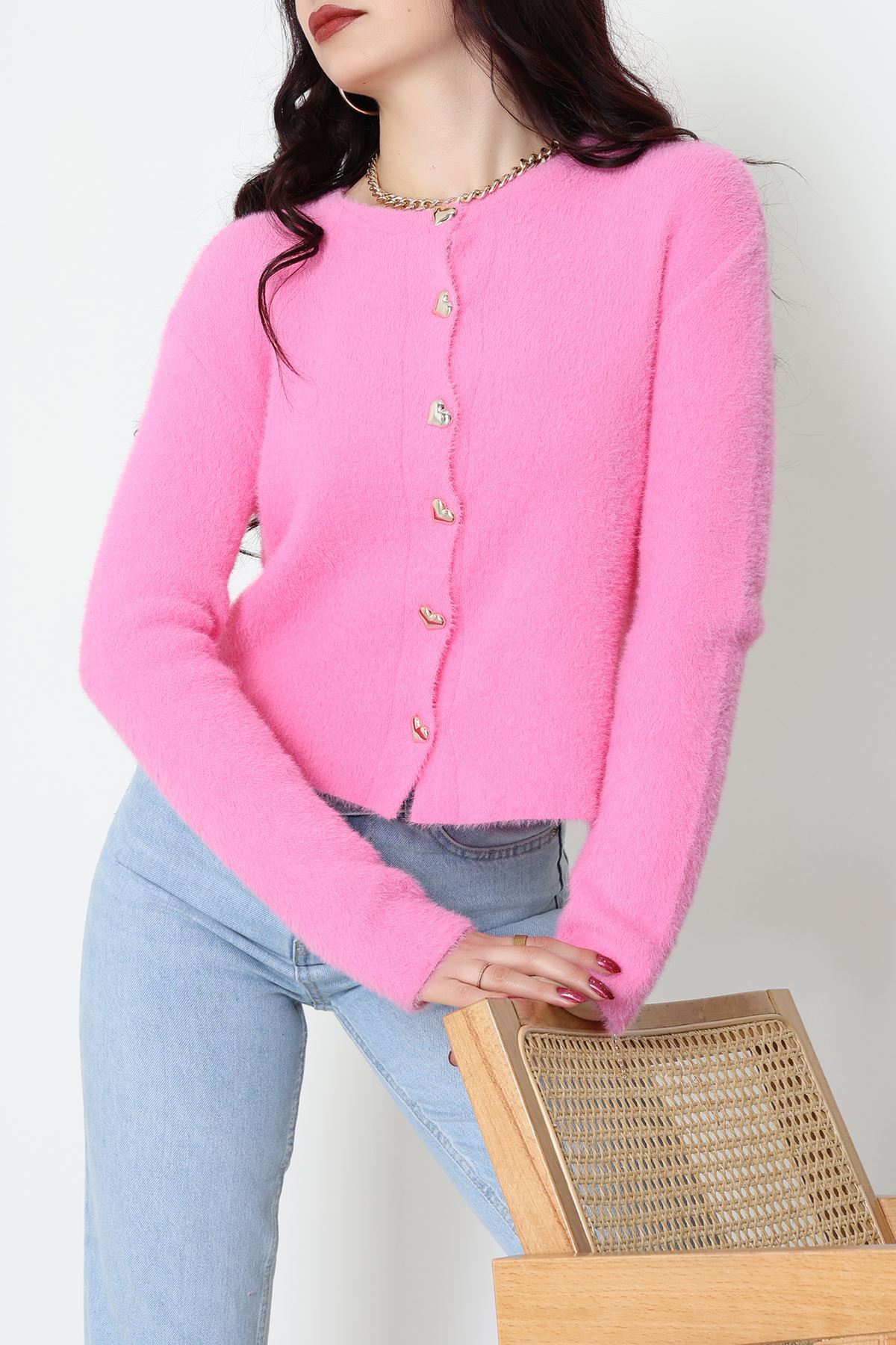 Yumuşak Dokulu Hırka Pembe - 70884.1765.