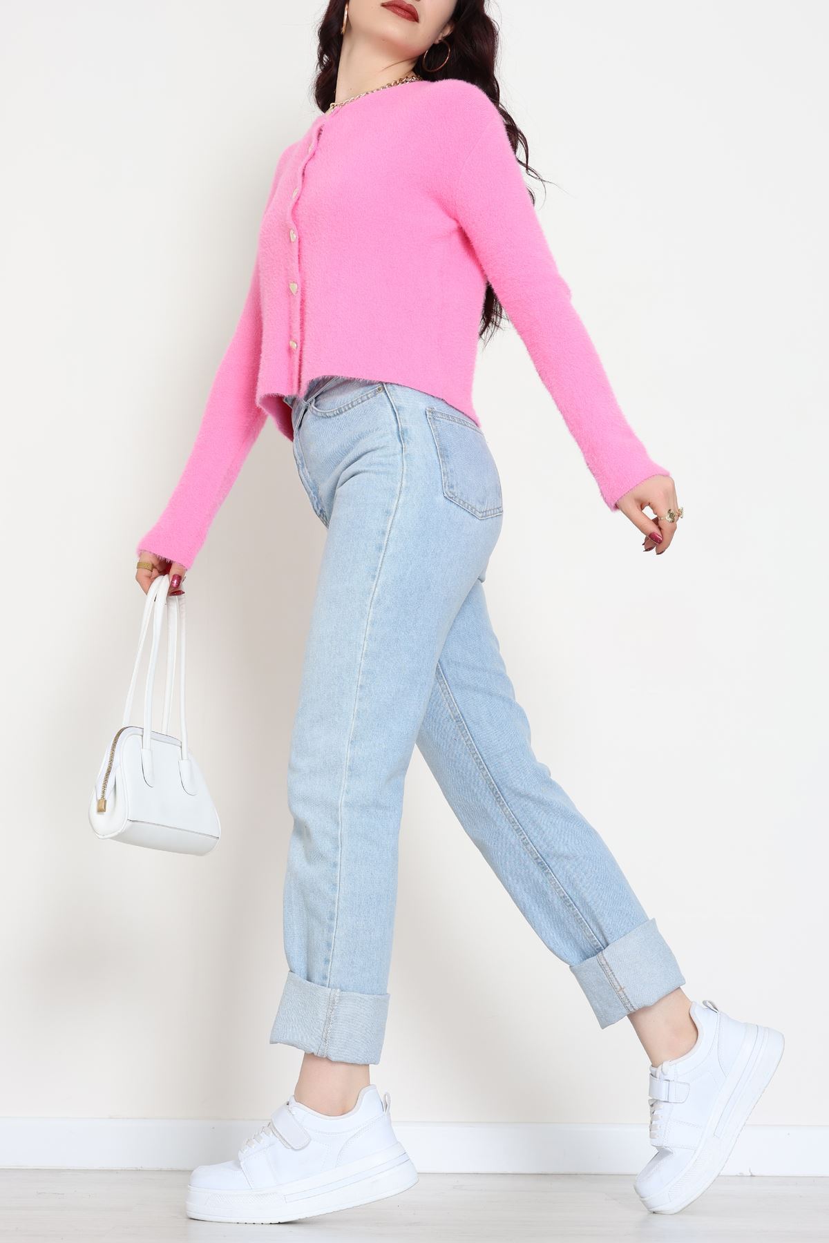 Yumuşak Dokulu Hırka Pembe - 70884.1765.