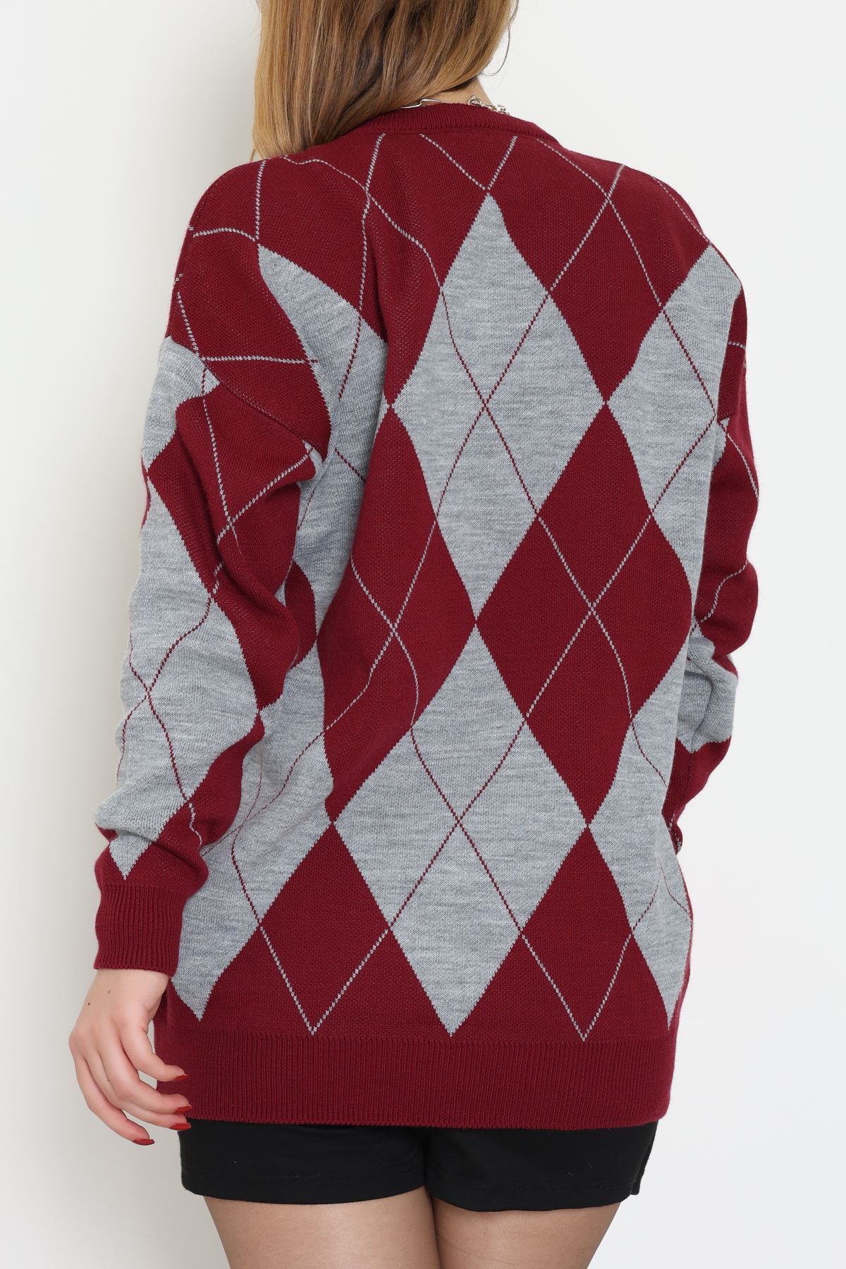 Etnik Desen Triko Bordogri - 3027.1577.