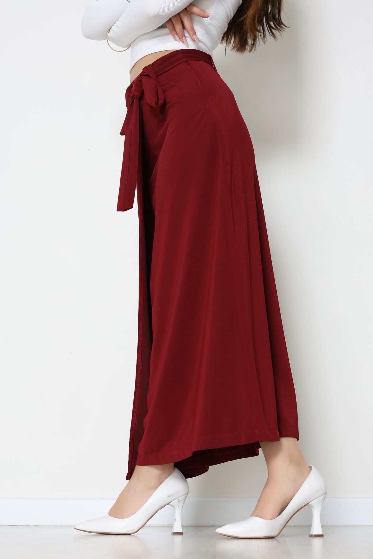 Ottoman Kuşaklı Etek Bordo - 60623.2126.