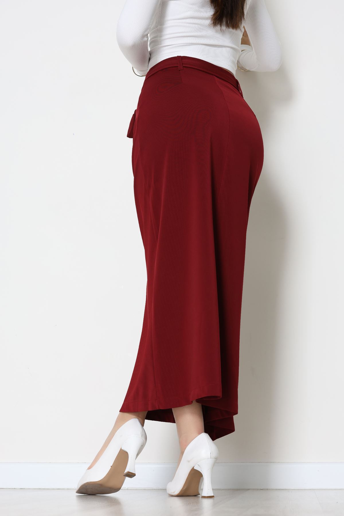 Ottoman Kuşaklı Etek Bordo - 60623.2126.