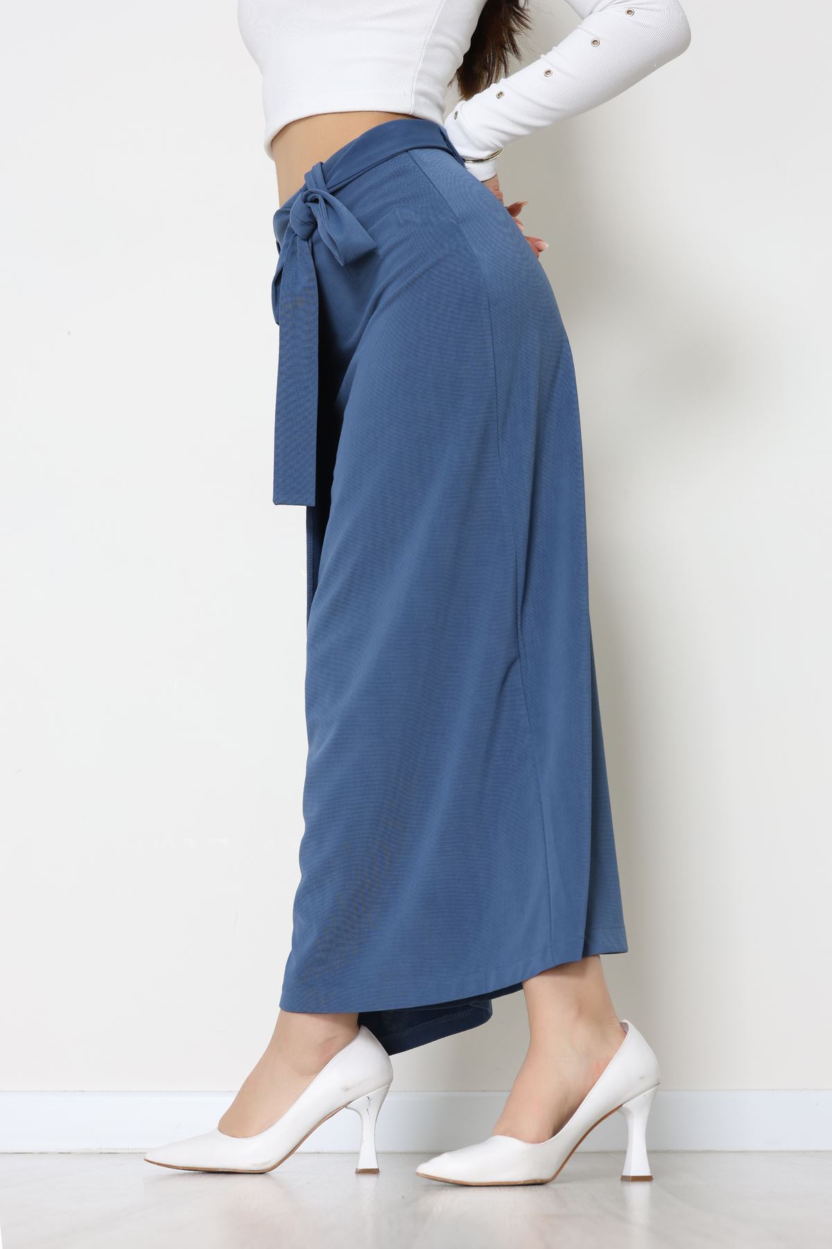 Ottoman Kuşaklı Etek İndigo - 60623.2126.