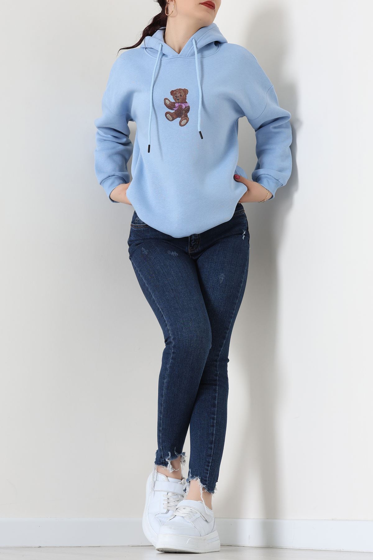 3 İplik Kapşonlu Baskılı Sweat Bebemavi - 42229.1878.