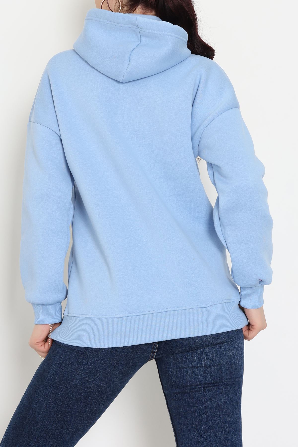 3 İplik Kapşonlu Baskılı Sweat Bebemavi - 42229.1878.