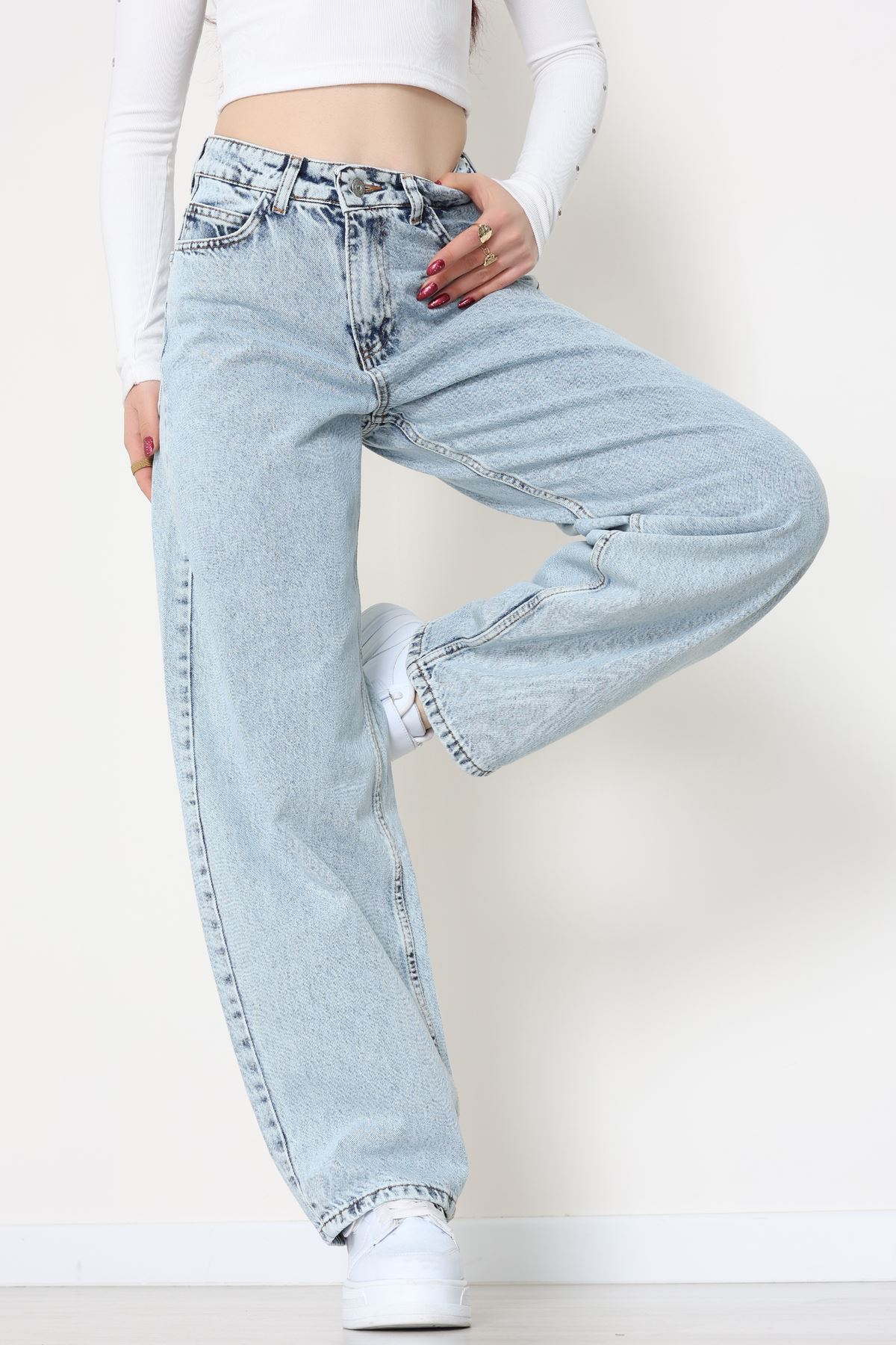 Tokalı Baggy Kot Pantolon Karyıkama - 31581.1184.