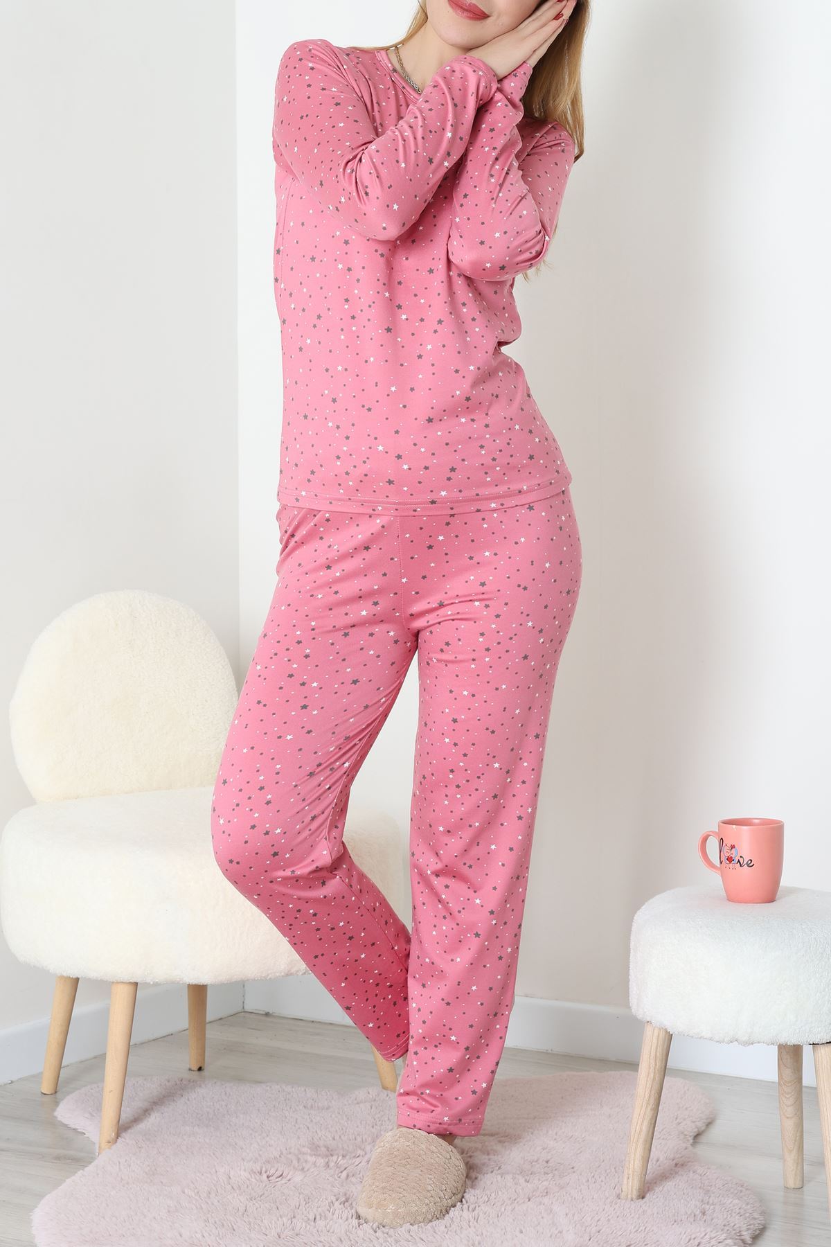 Sandy Alt Üst Aynı Pijama Takımı Pembeyıldız - 52166.1048.