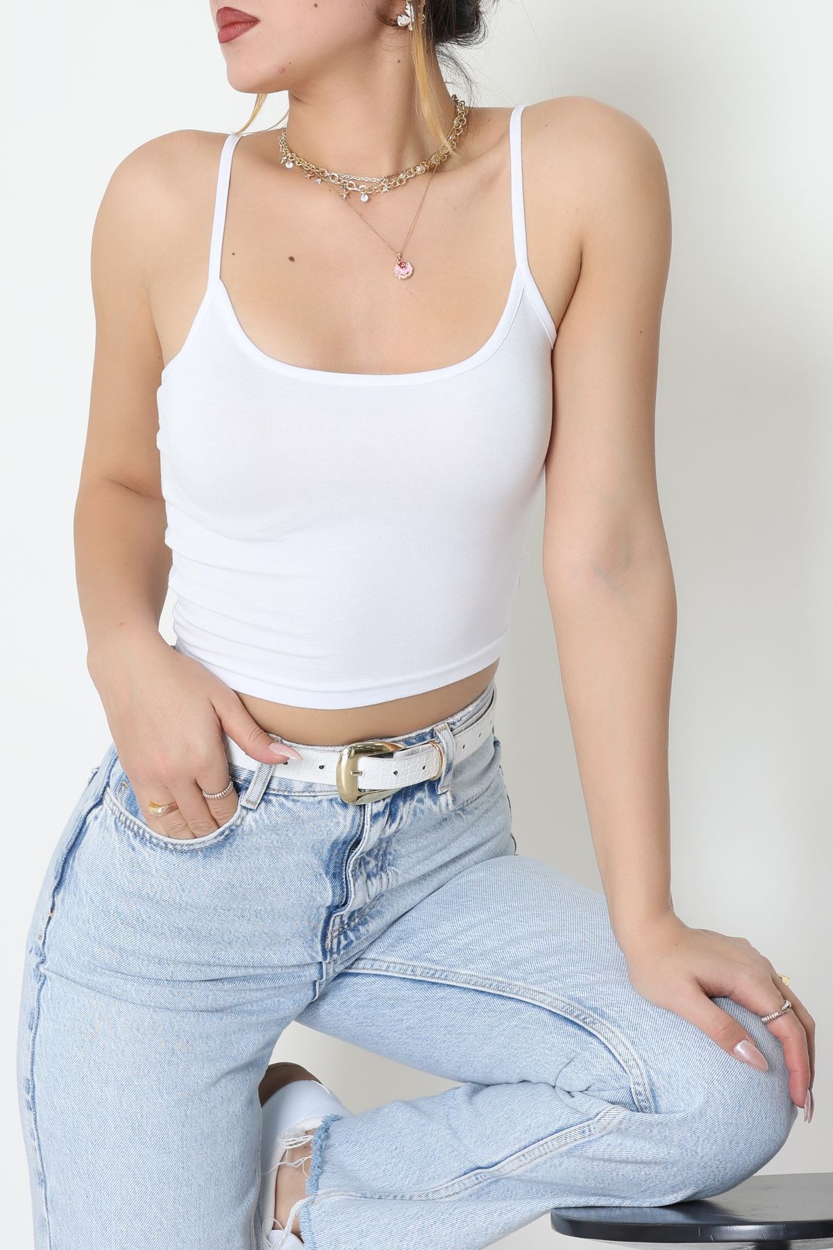 Viskon İp Asklı Atlet Beyaz - 7000.2127.