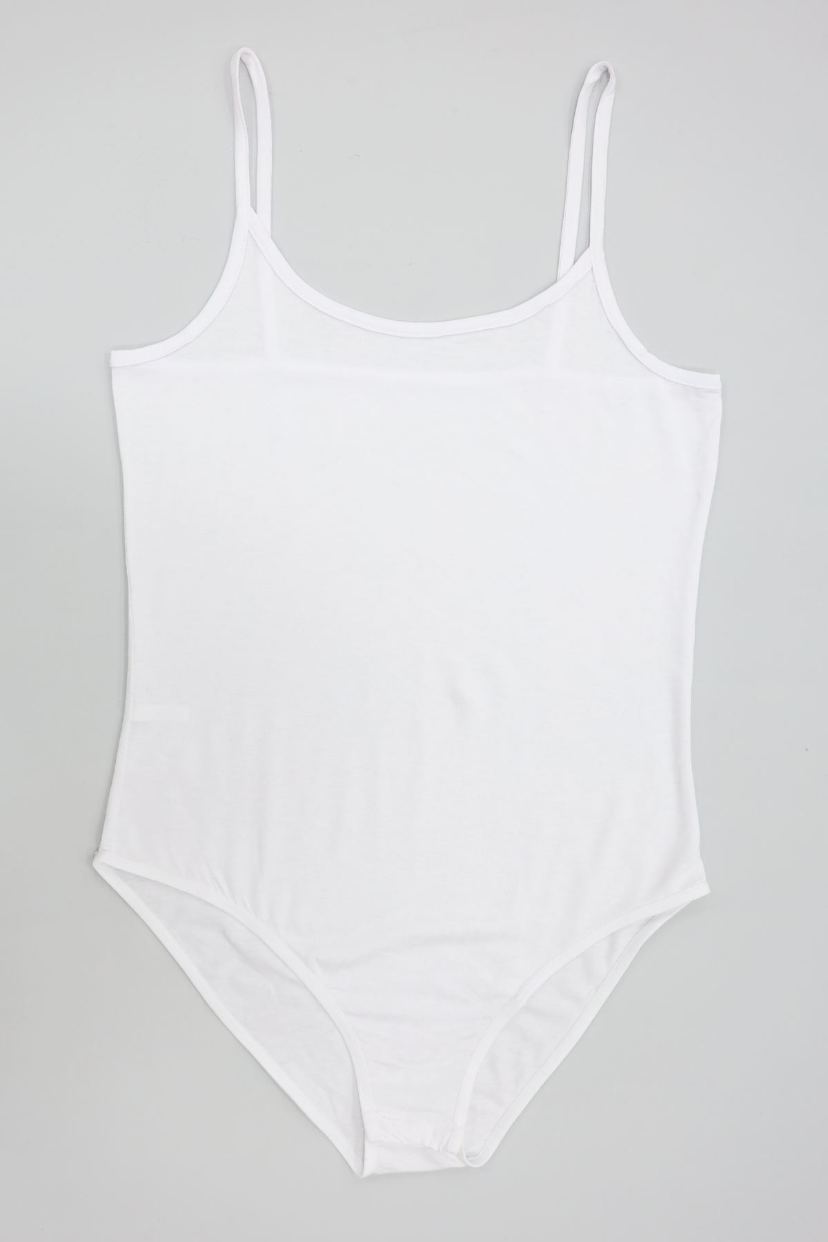 Viskon İp Askılı Çıtçıtlı Atlet Beyaz - 3500.2127.