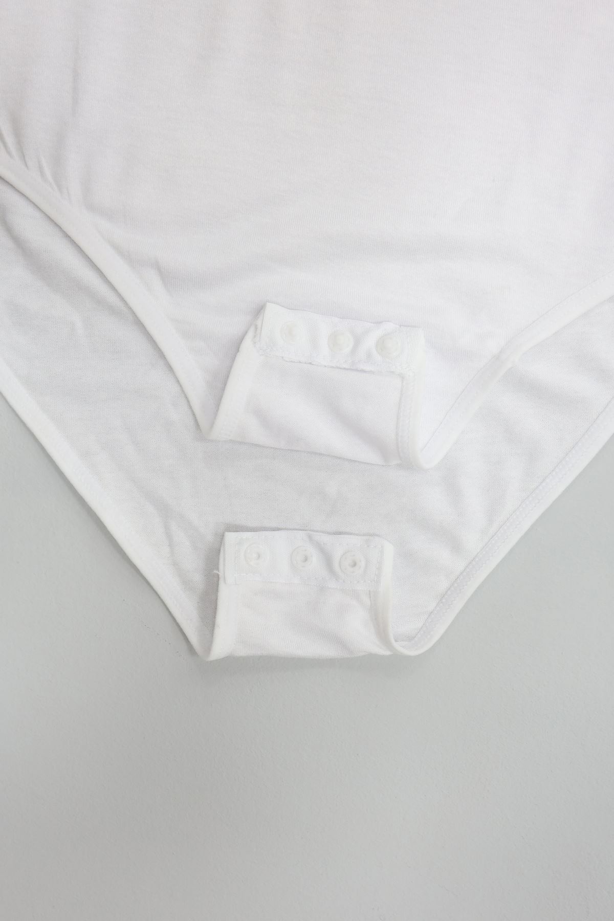 Viskon İp Askılı Çıtçıtlı Atlet Beyaz - 3500.2127.