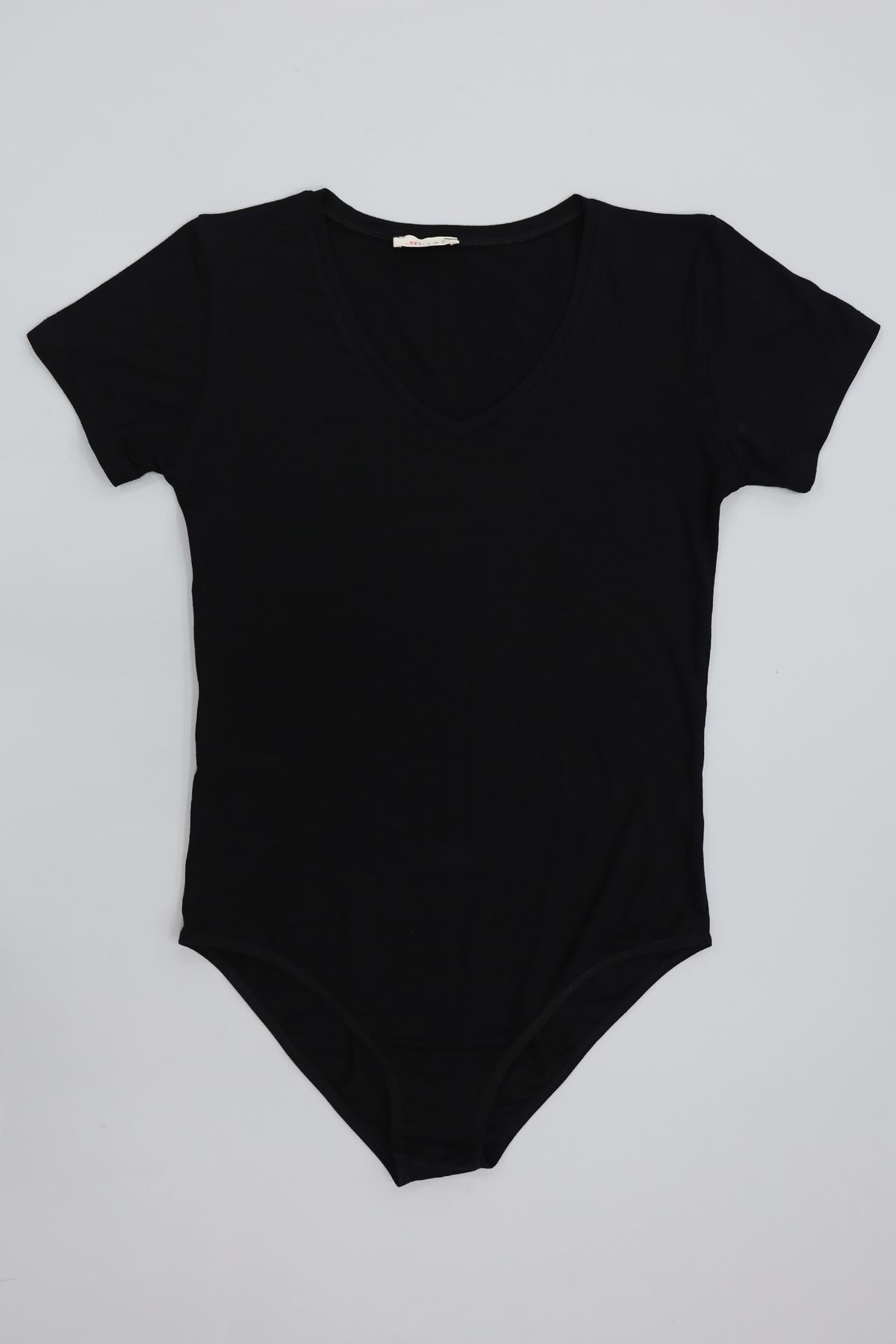 Viskon V Yaka Çıtçıtlı Body Siyah - 3300.2127.