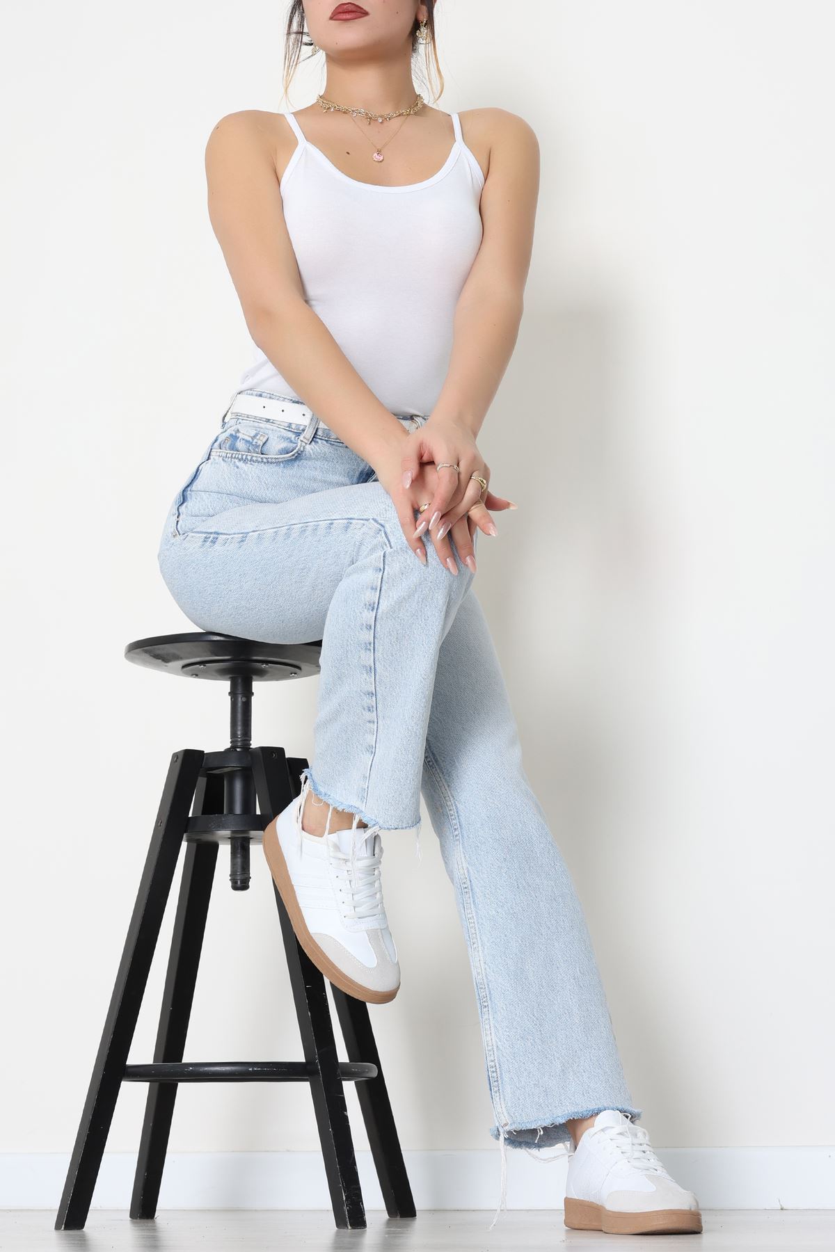 Viskon İp Askılı Atlet Beyaz - 6500.2127.