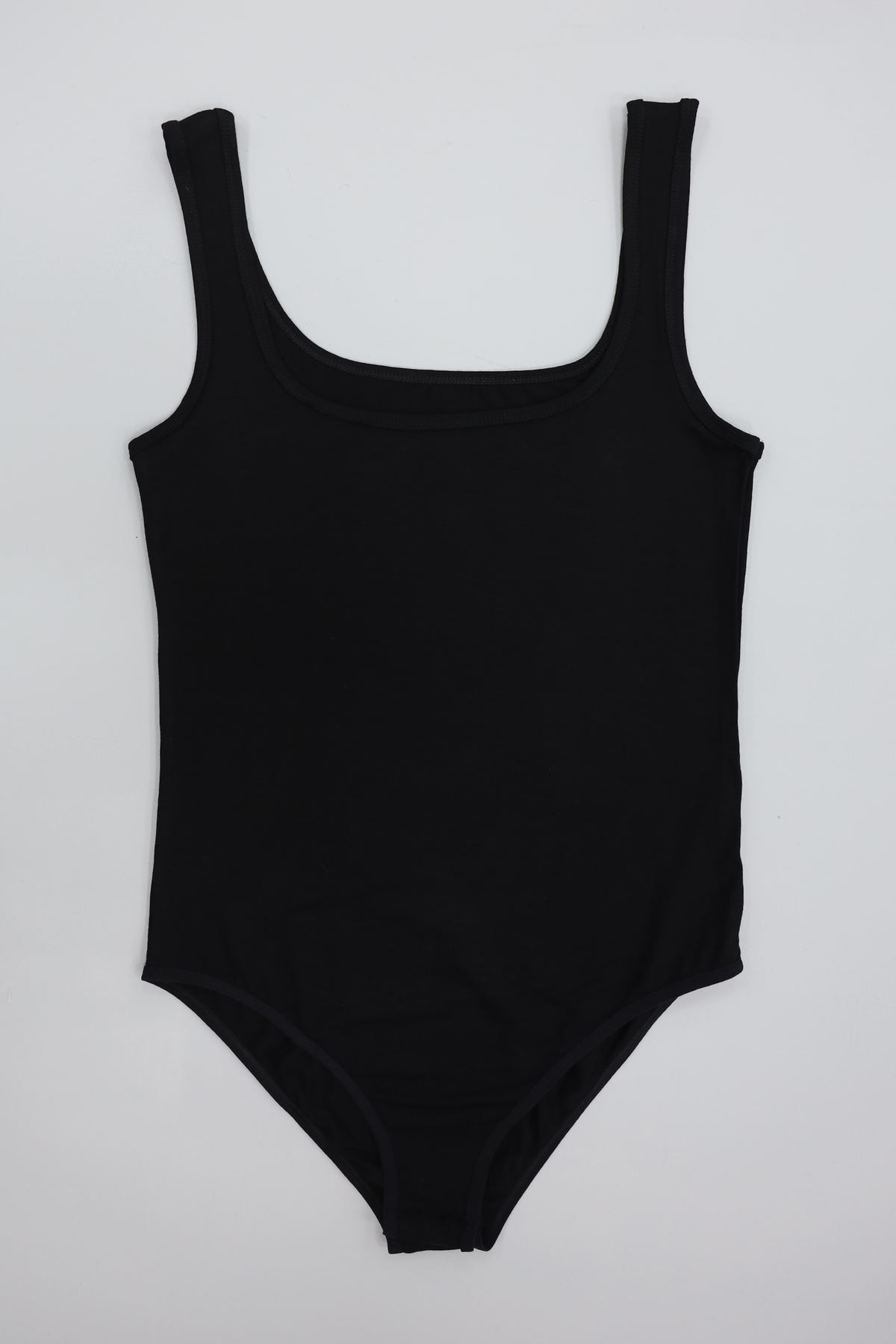 Viskon Kare Yaka Çıtçıtlı Body Siyah - 70882.2127.