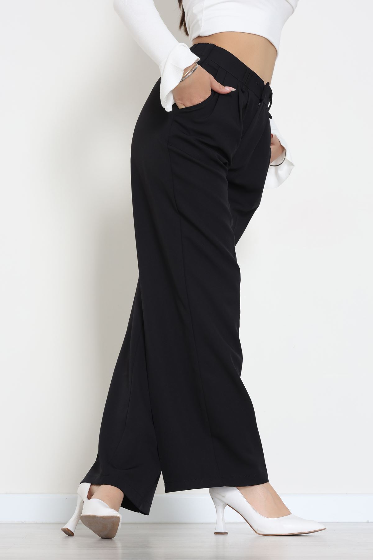 Dabıl Kumaş Lastikli Pantolon Siyah - 51612.683.