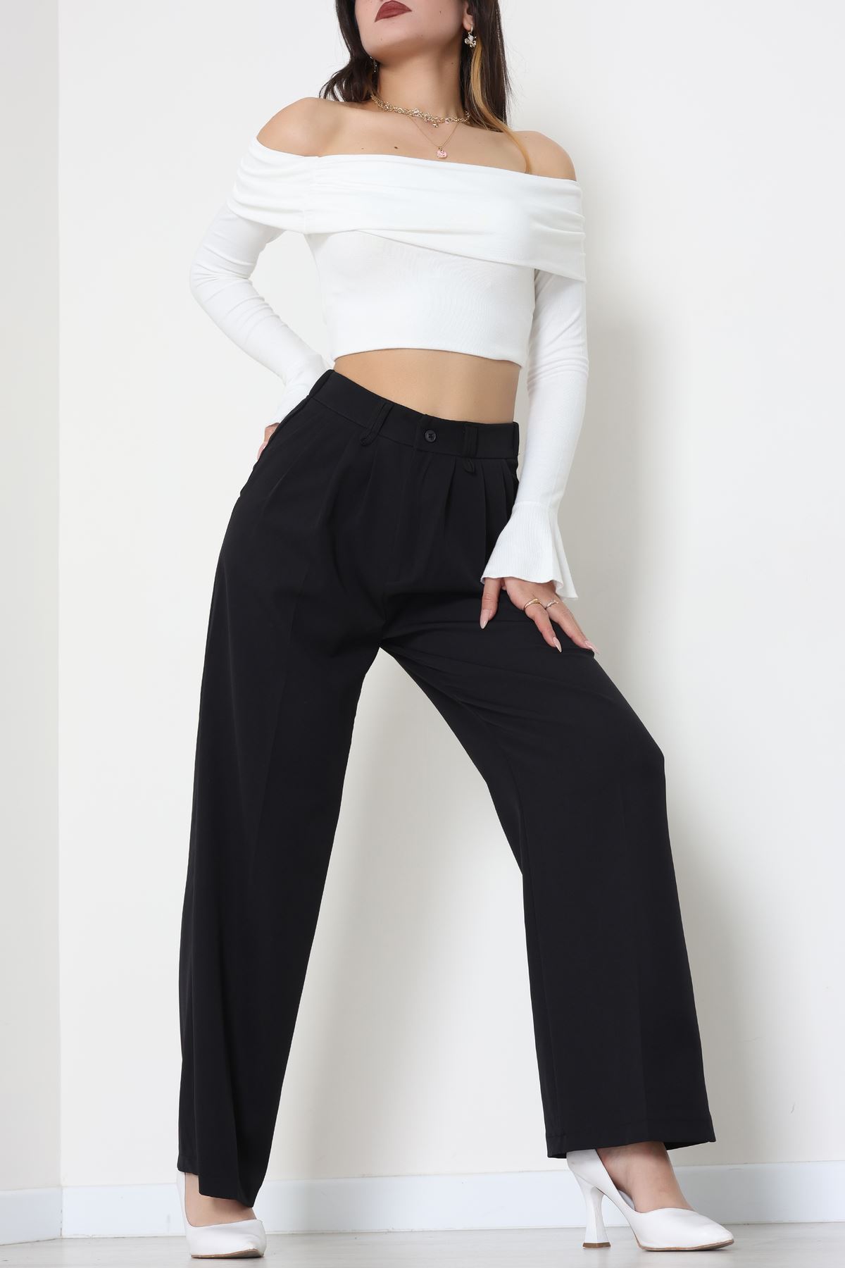 Dabıl Kumaş Lastikli Pantolon Siyah - 51612.683.