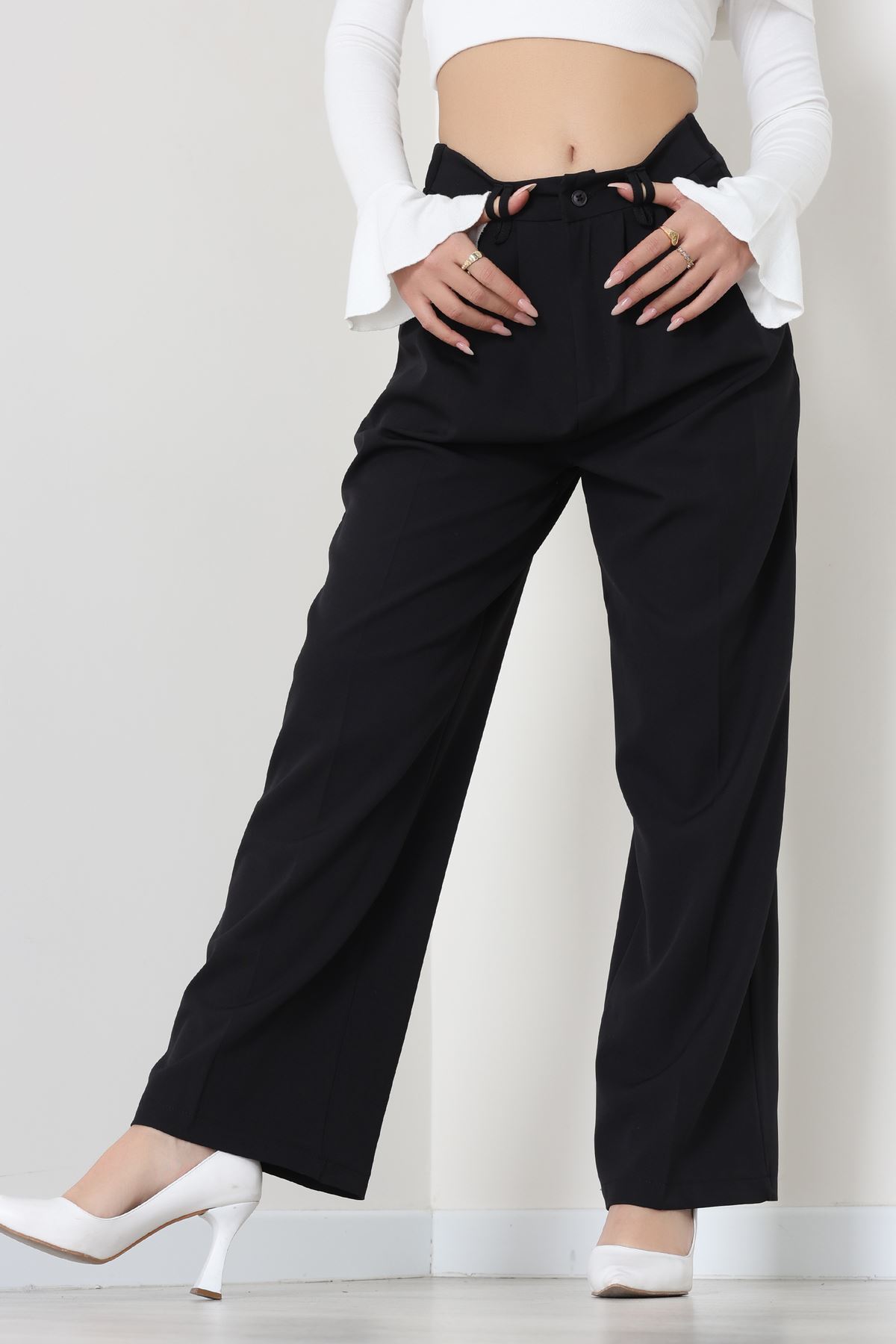 Dabıl Kumaş Lastikli Pantolon Siyah - 51612.683.