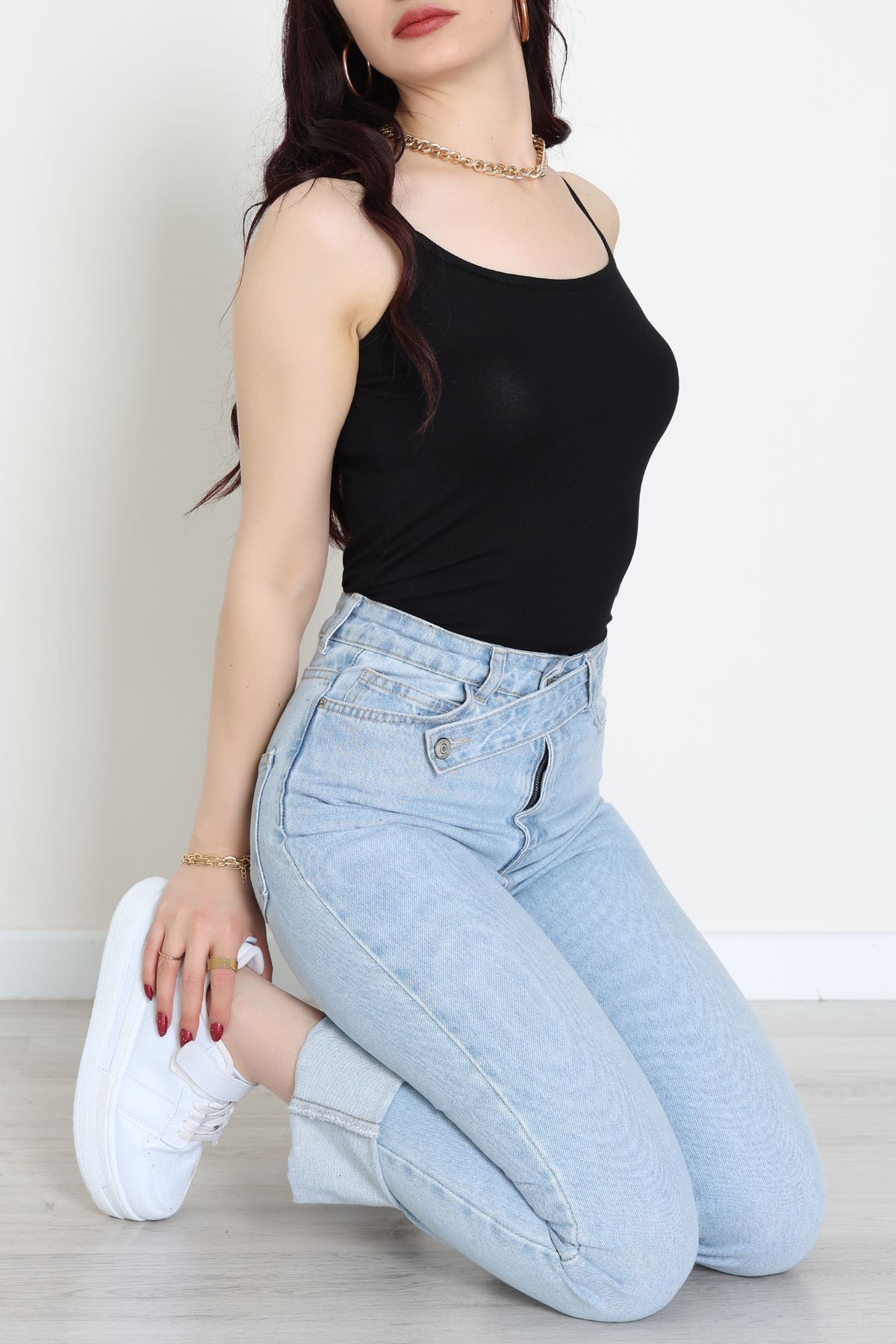 Viskon İp Askılı Atlet Siyah - 6500.2127.