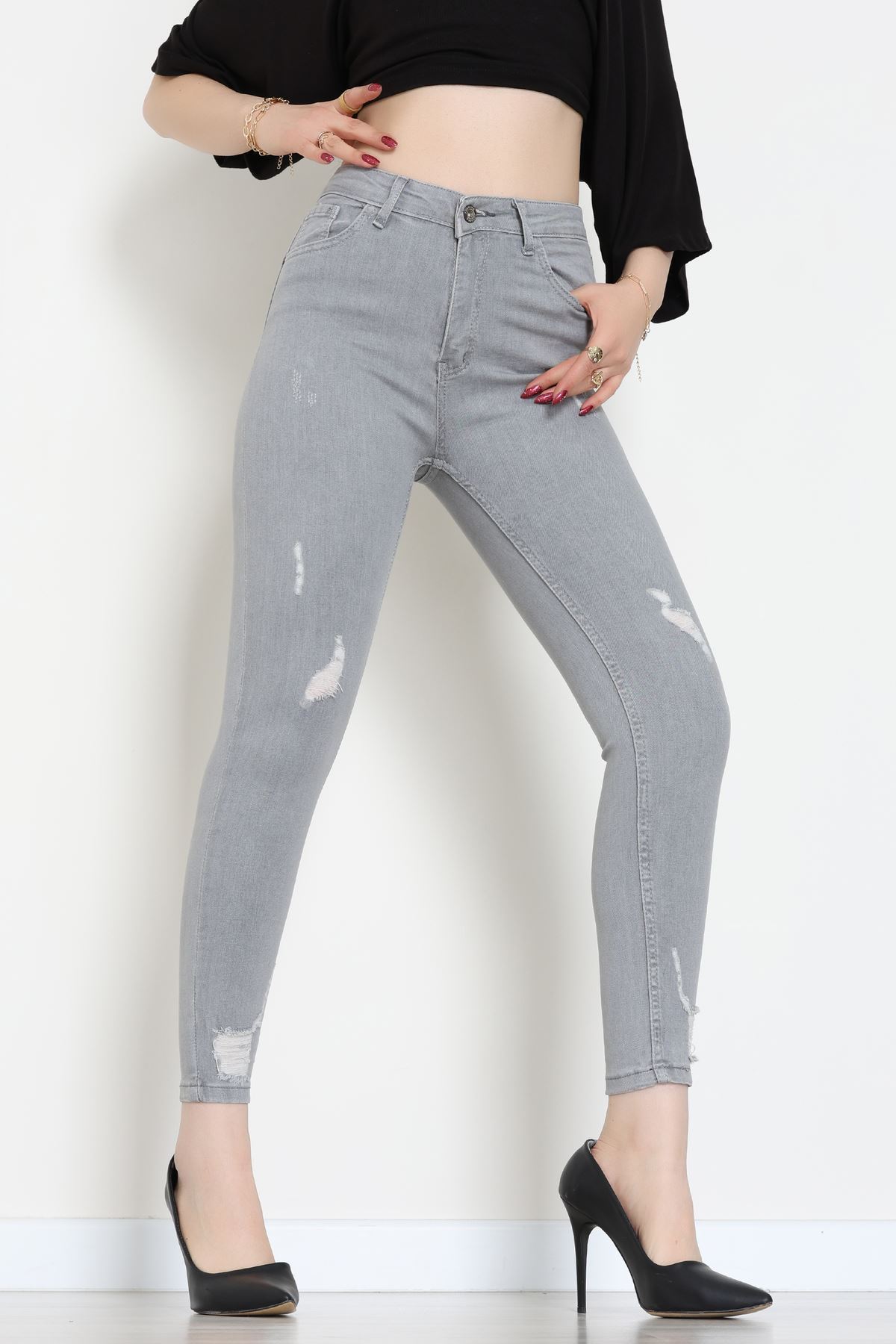 Dar Paça Kot Pantolon Gri - 42902.2128.