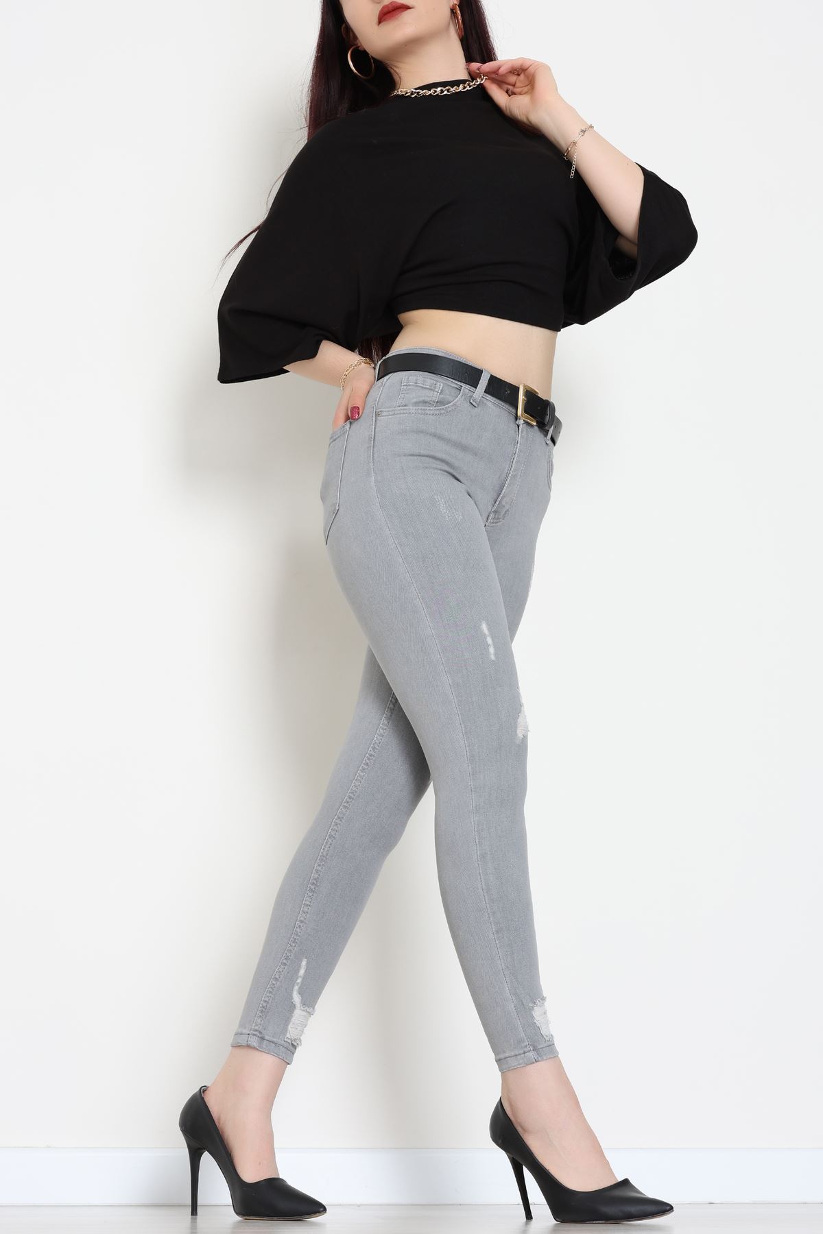 Dar Paça Kot Pantolon Gri - 42902.2128.